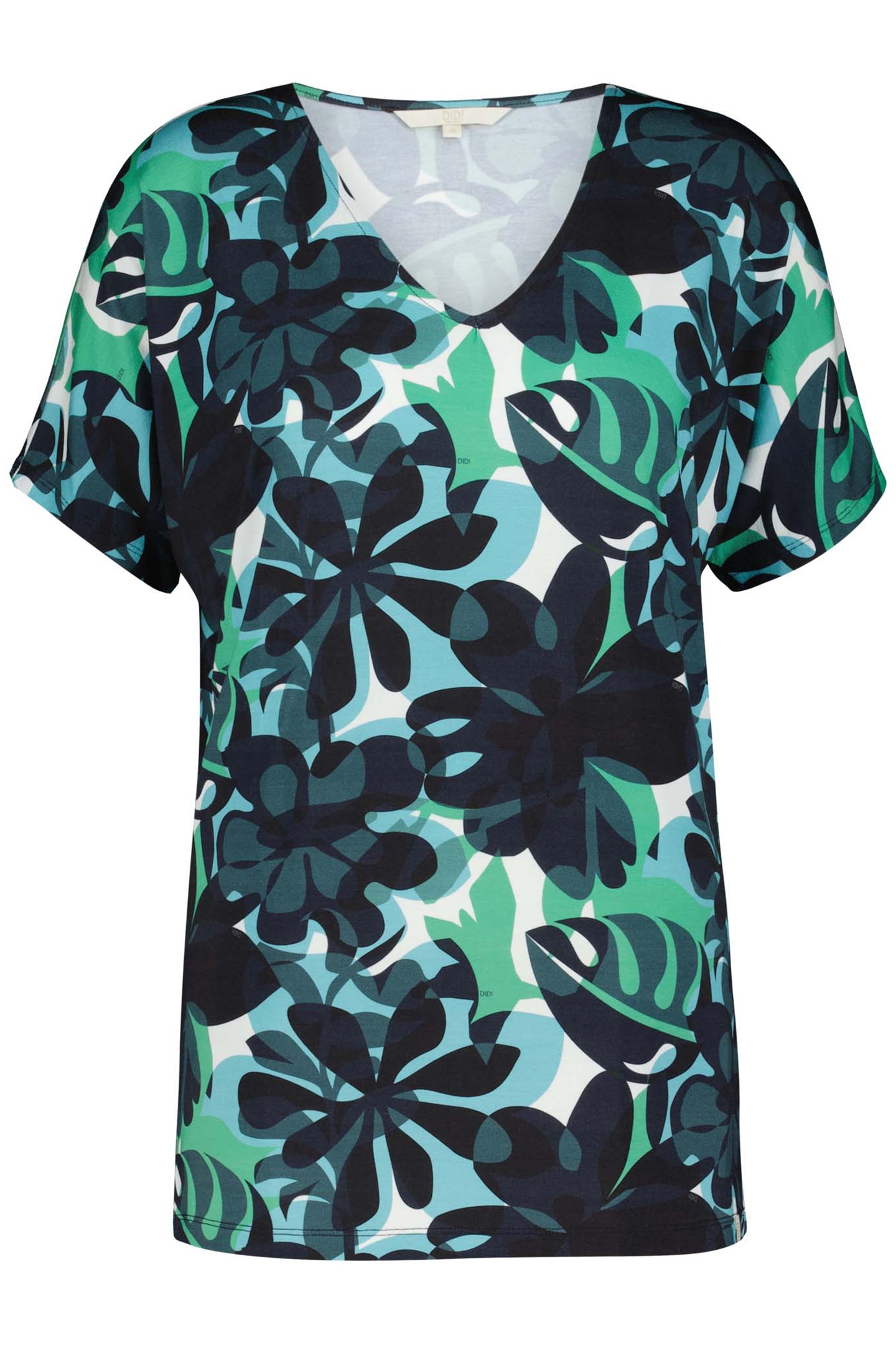 LOOSE V-TEE FAYE PRINT OFFWHITE WITH BLUE PLANES PRINT 4