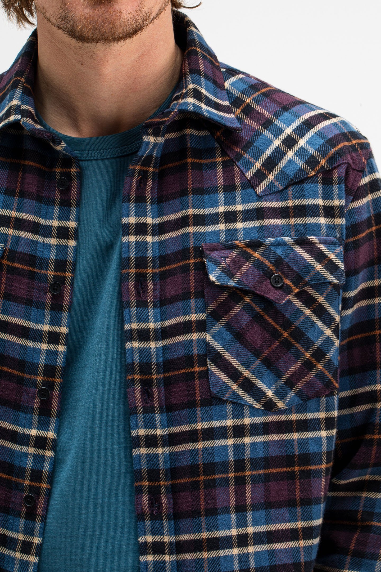 LANTON WESTERN CHECK SHIRT PASCHA PURPLE 5