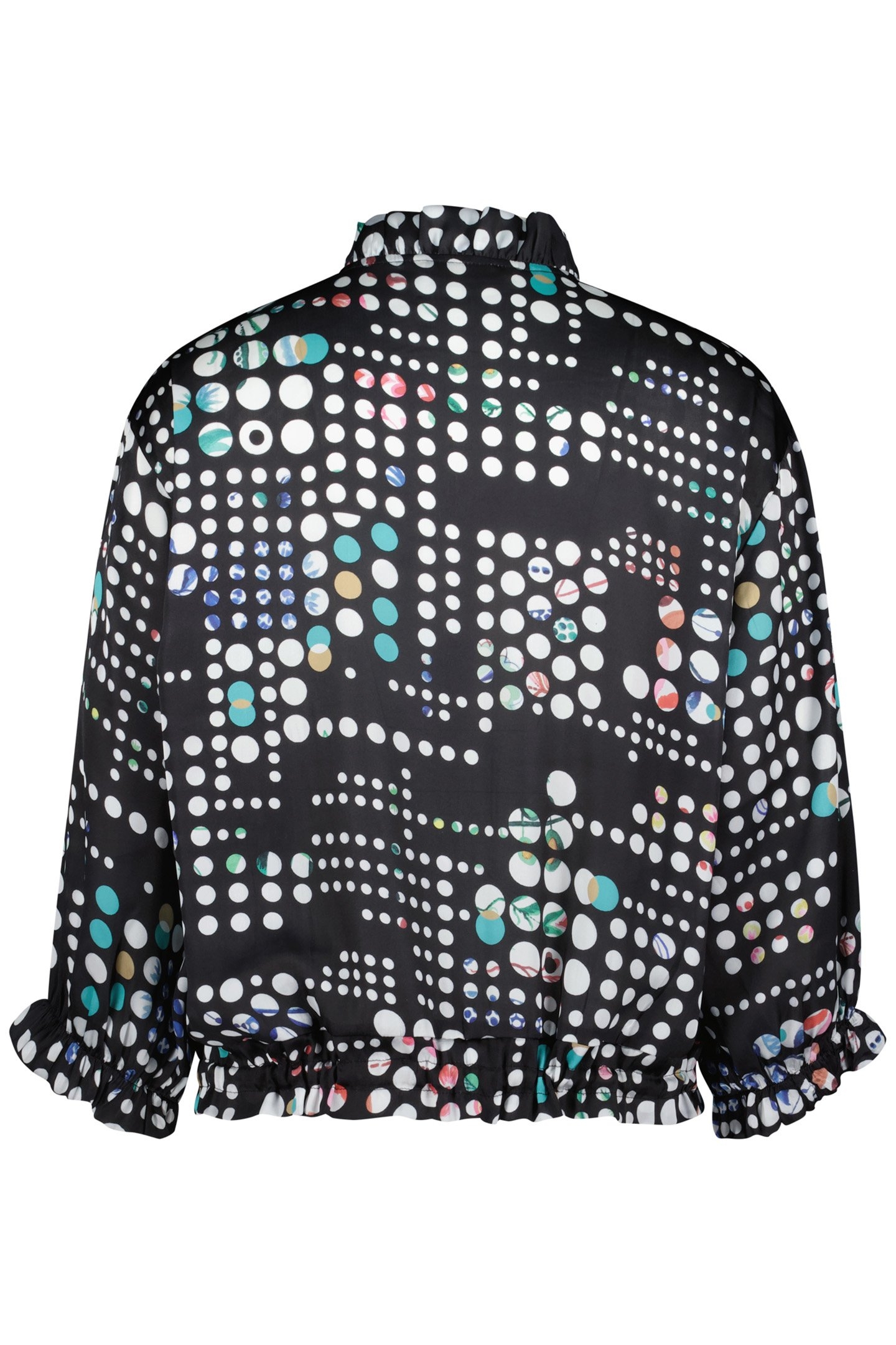 ZIP BLOUSE SEVILLA BLACK WITH SECRET DOT PRINT 5