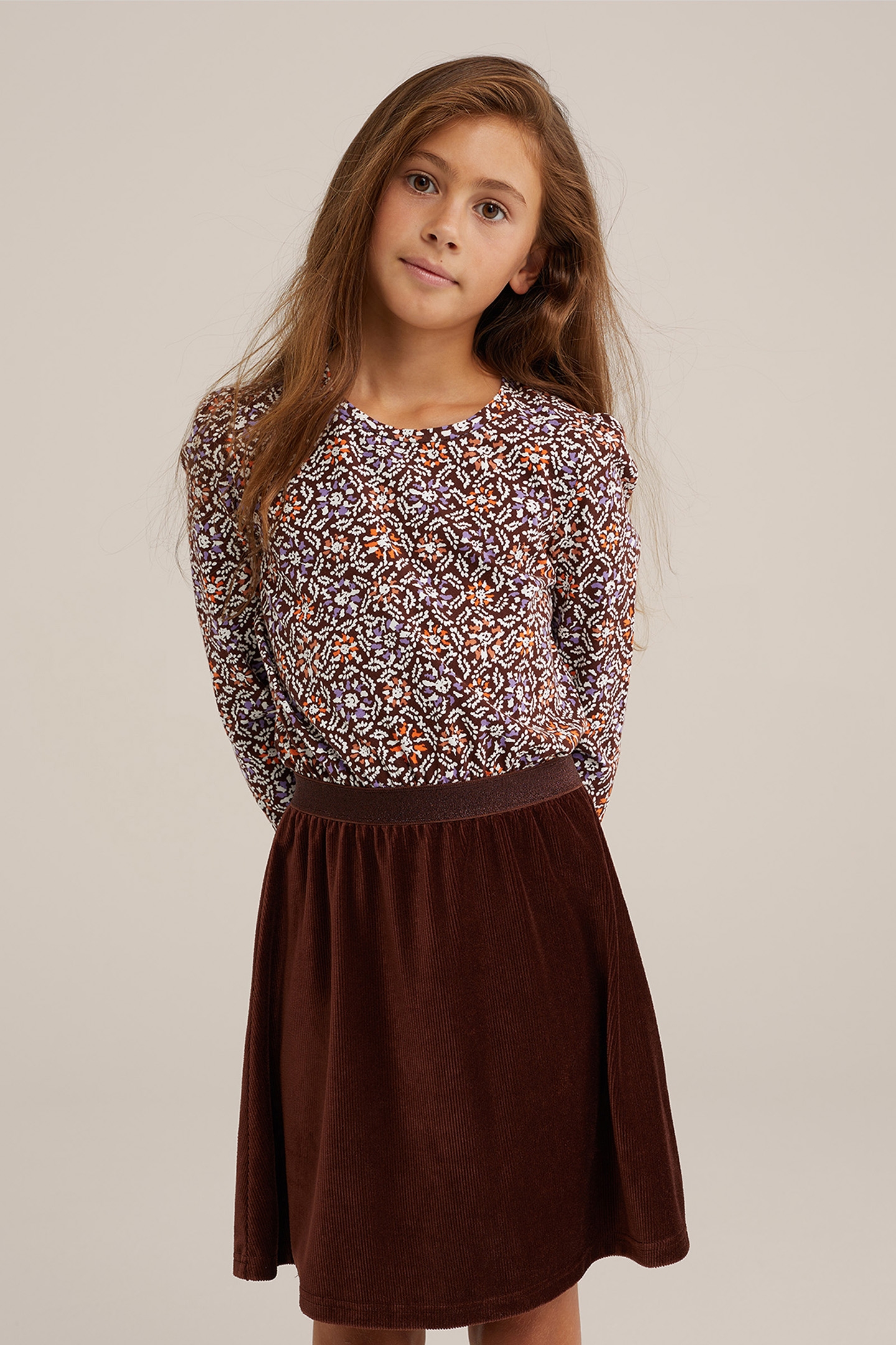 DRESS MID LENGTH BROWN 1