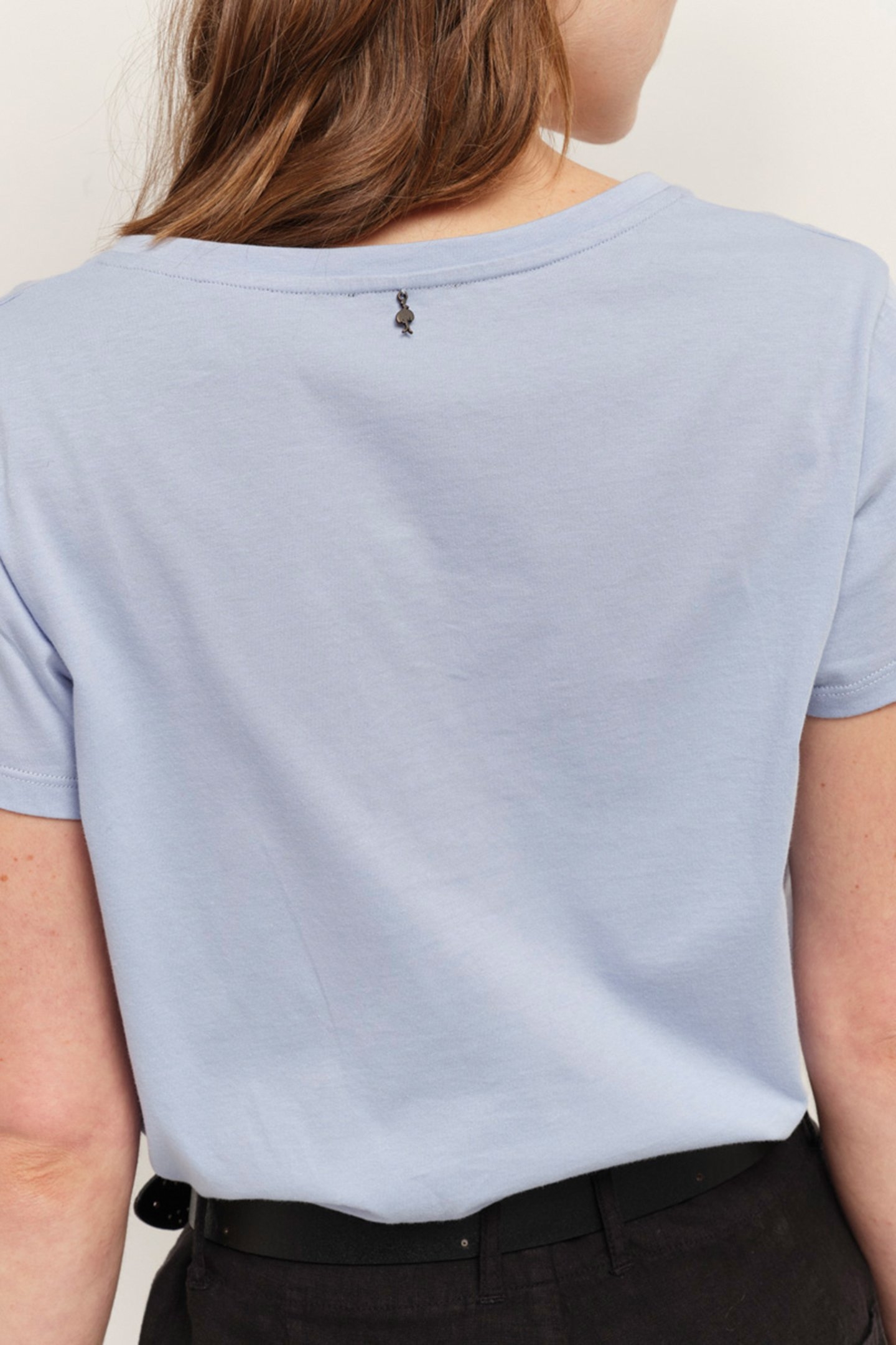 MIRO - BLUE ORGANIC COTTON T-SHIRT WITH MESSAGE SKY BLUE 5