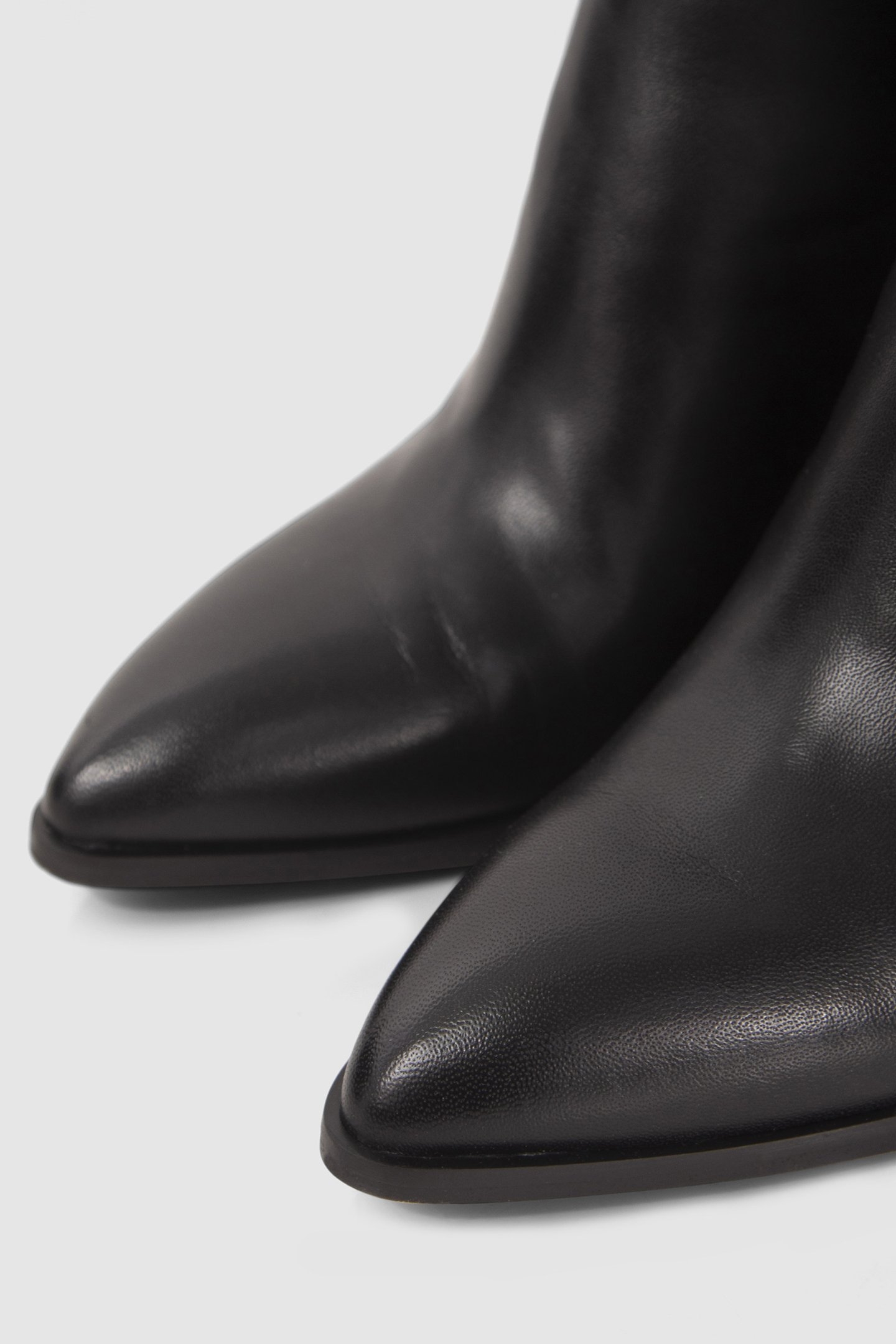 BLACK ZIPPED LEATHER BOOTS WITH METAL BAR 5