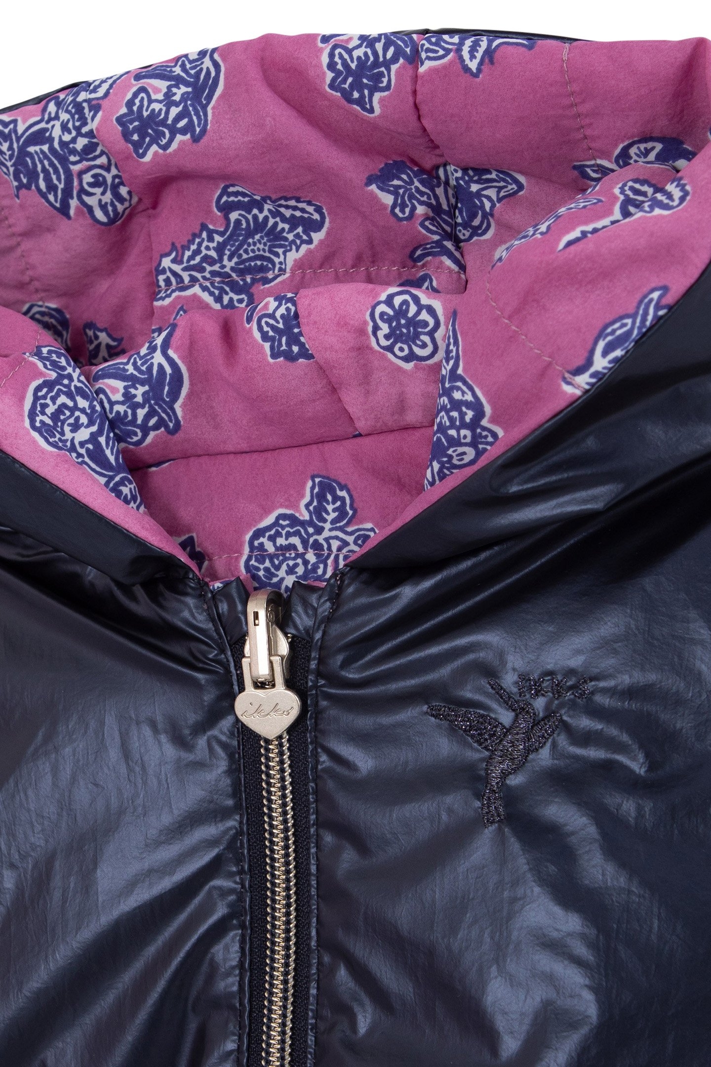 BABY GIRLS' INDIAN FLORAL/NAVY REVERSIBLE PADDED JACKET 5