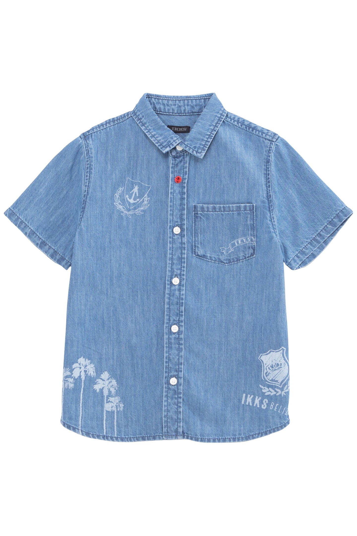 BOYS’ BLUE DENIM SHIRT WITH PRINTED DETAILS 1