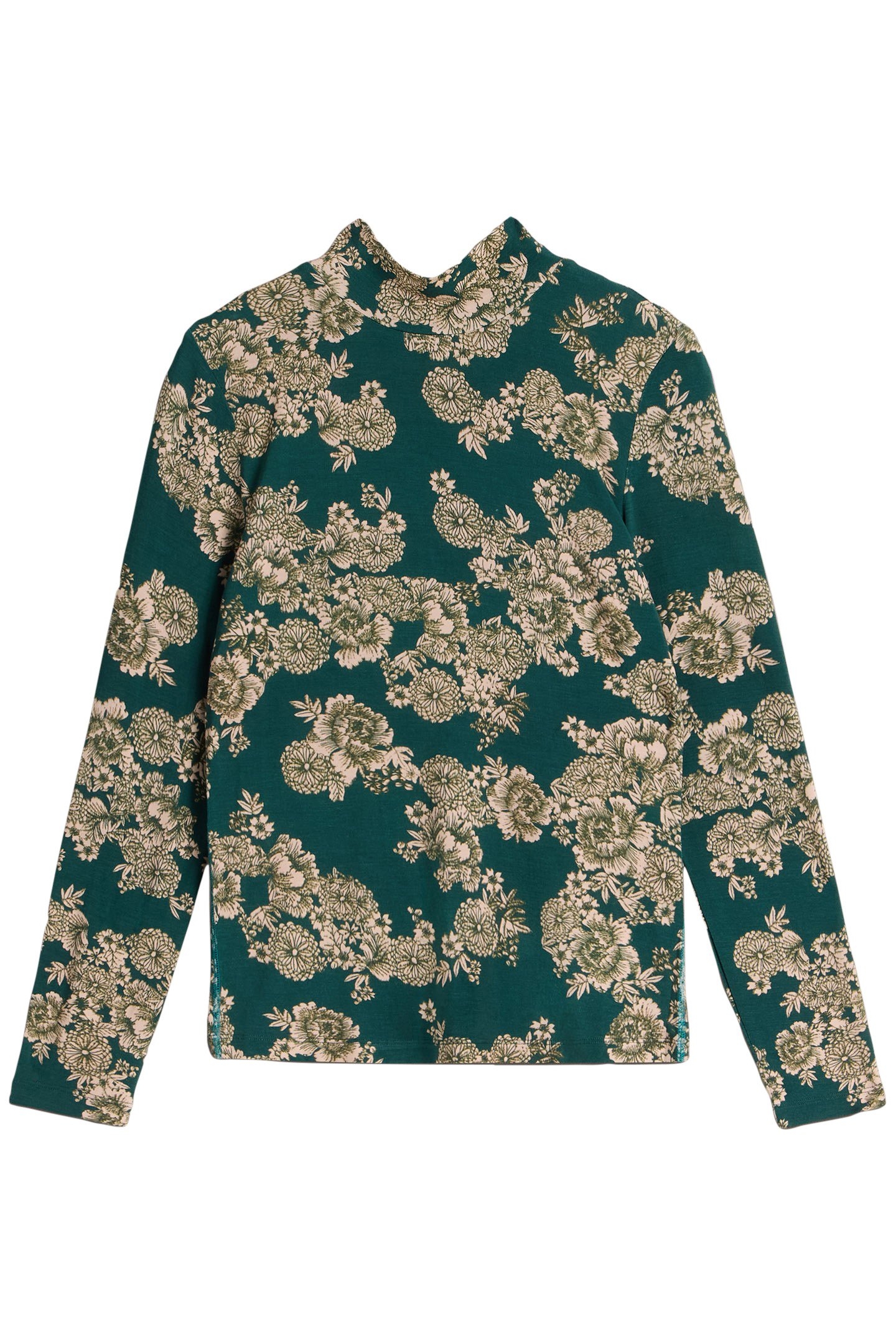 CAMILLE HIGH NECK TEE GREEN PRINT 3