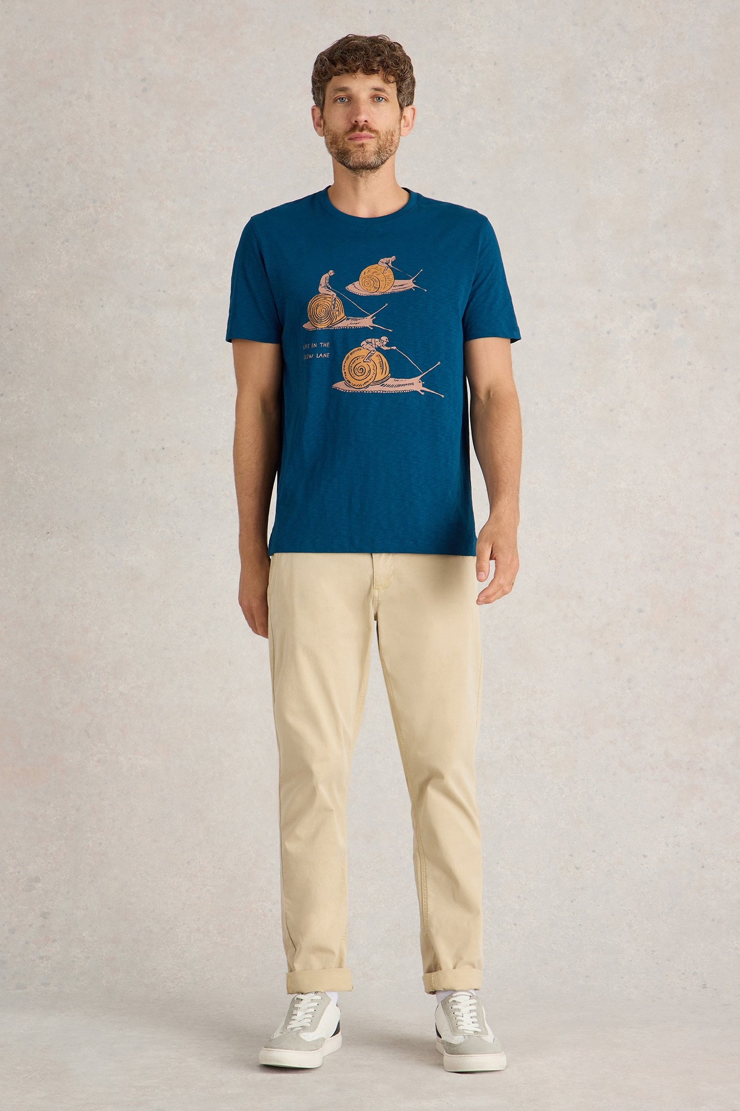 SLOW LANE GRAPHIC TEE TEAL PRINT 3