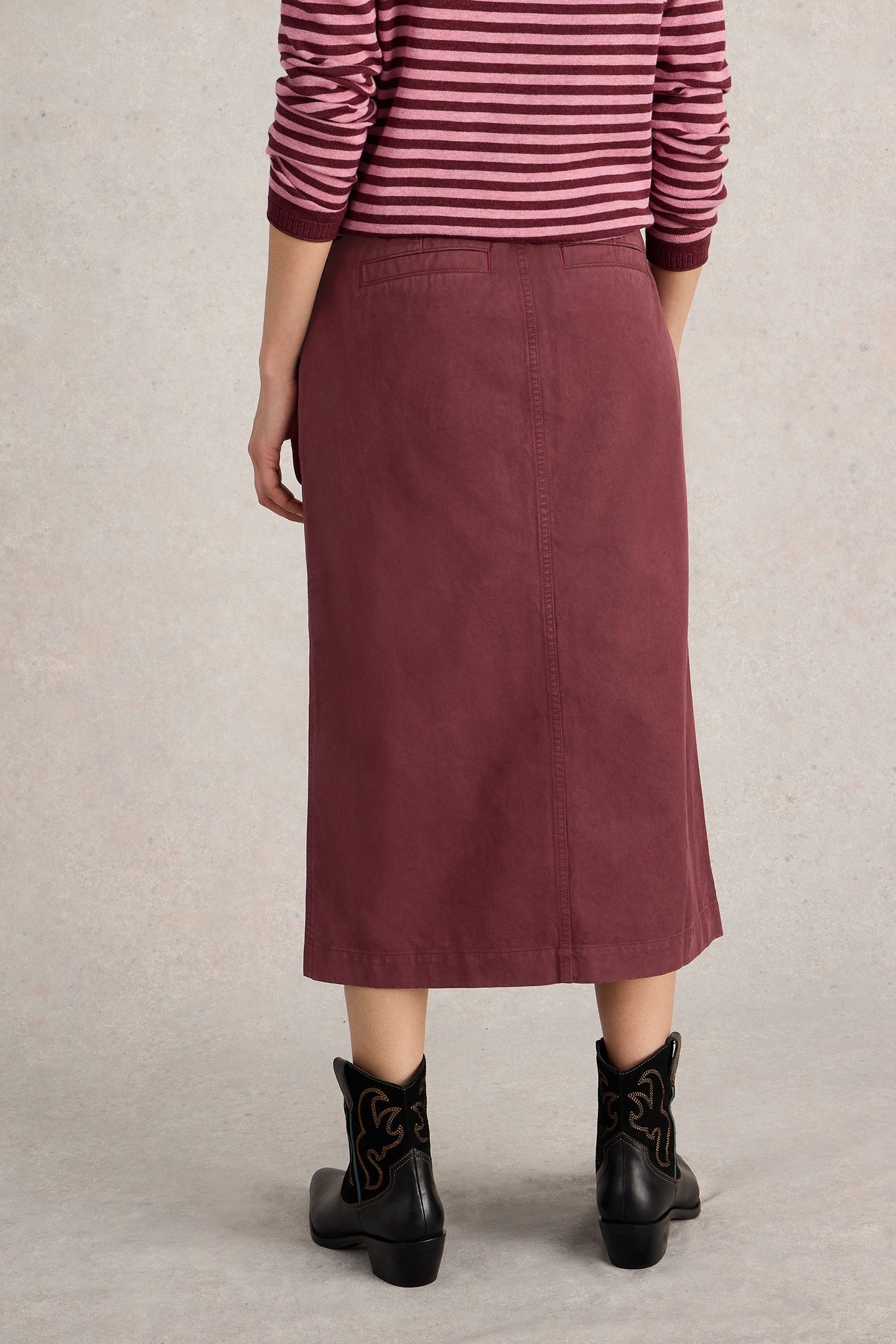 MAREN MIDI SKIRT DARK PLUM 2