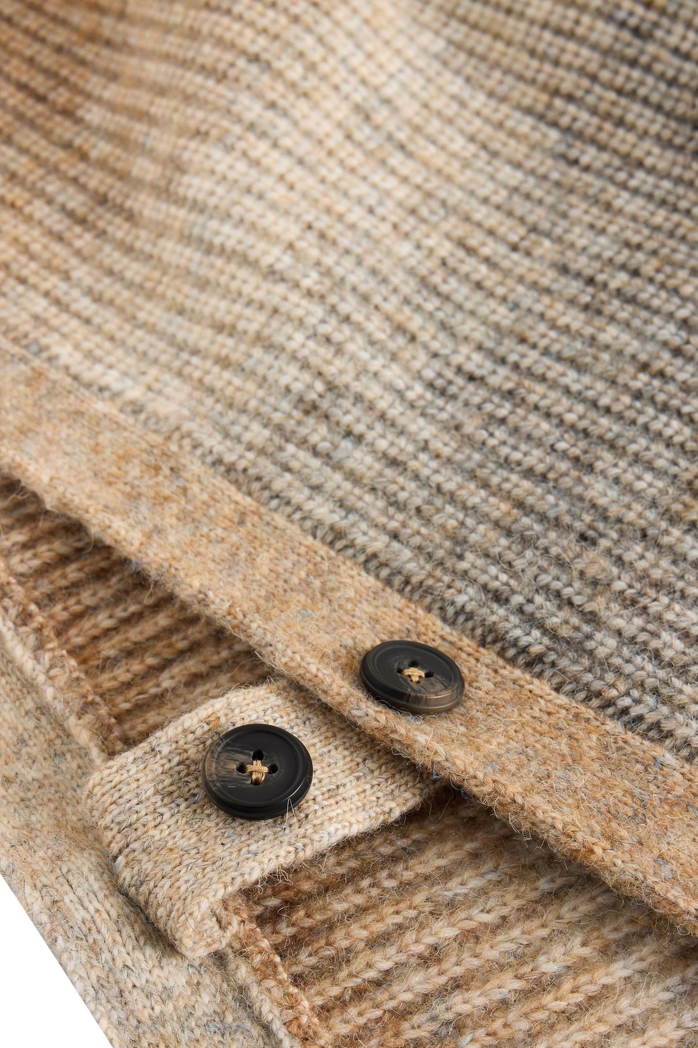 SPACEDYE KNITTED PONCHO NATURAL MULTI 3