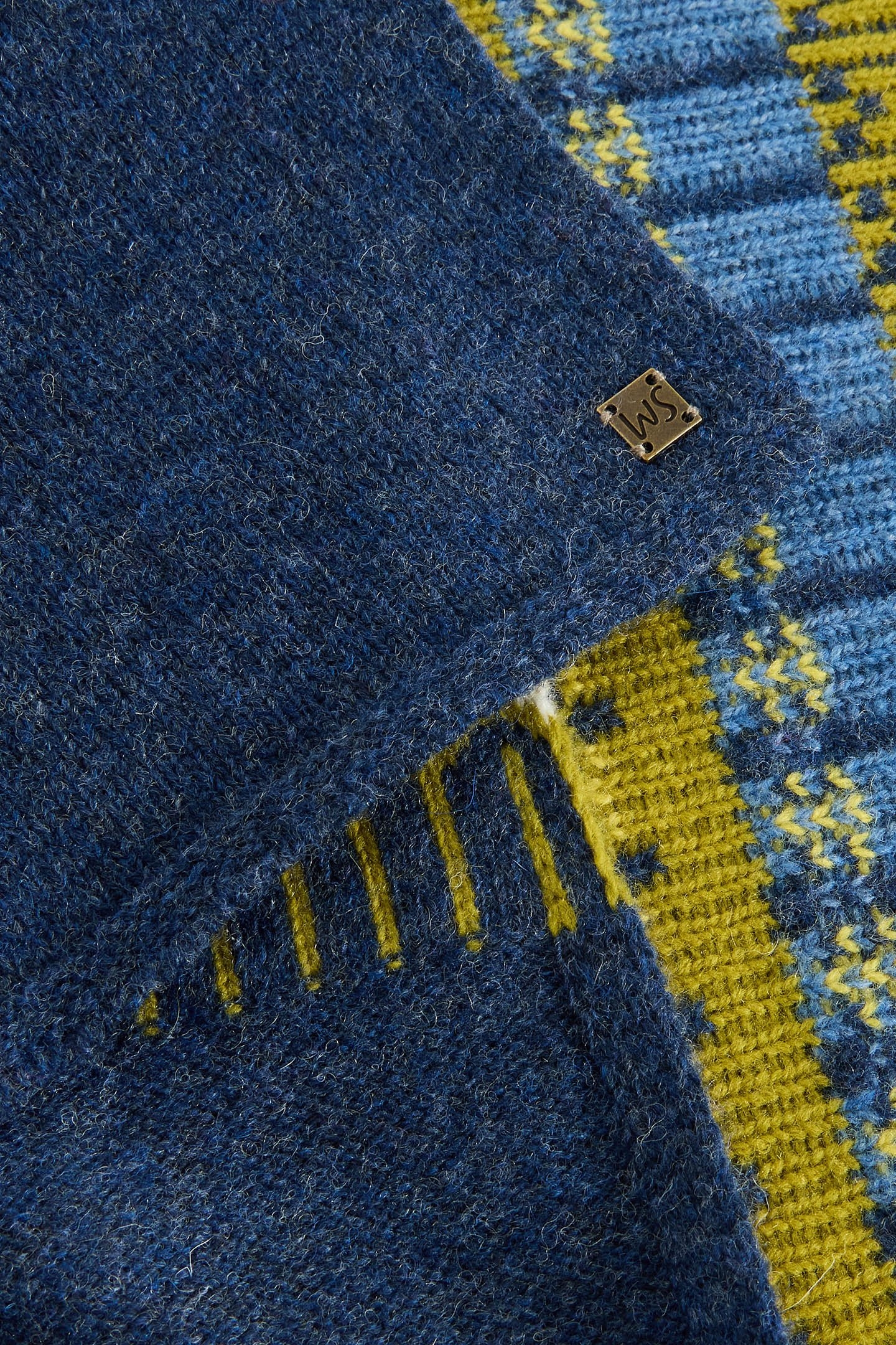 ROWAN FAIRISLE SCARF NAVY MULTI 3