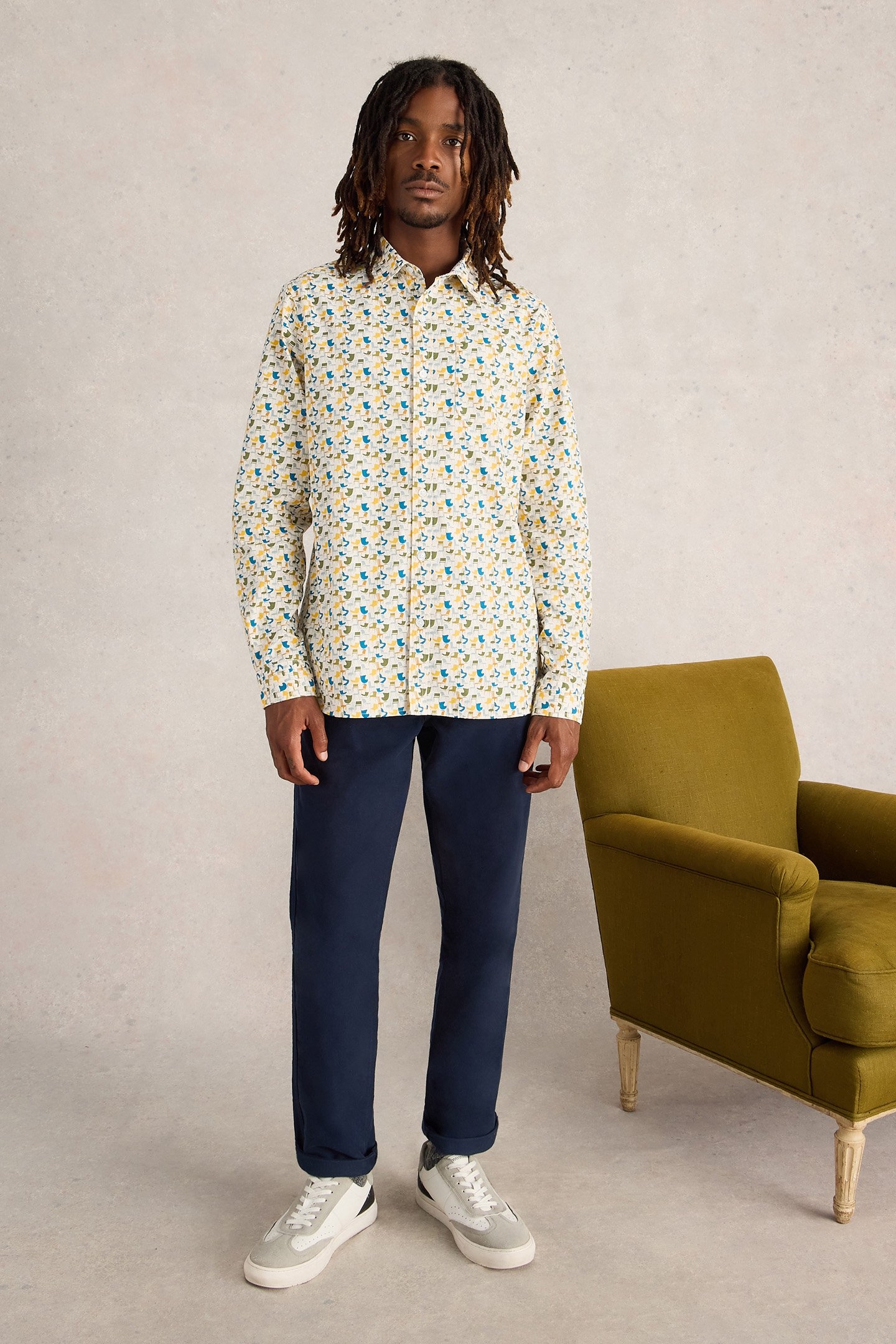 MULTI CHAIR PRINTED SHIRT WHITE MULTI 1