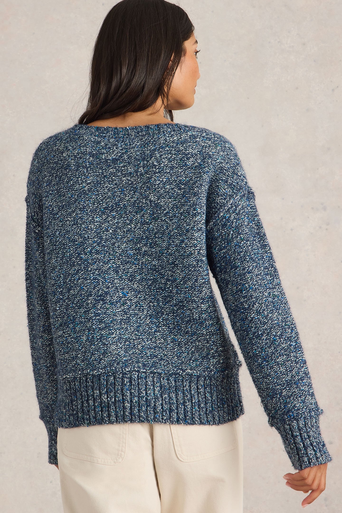 TAMMY TEXTURED V NECK DARK NAVY 2