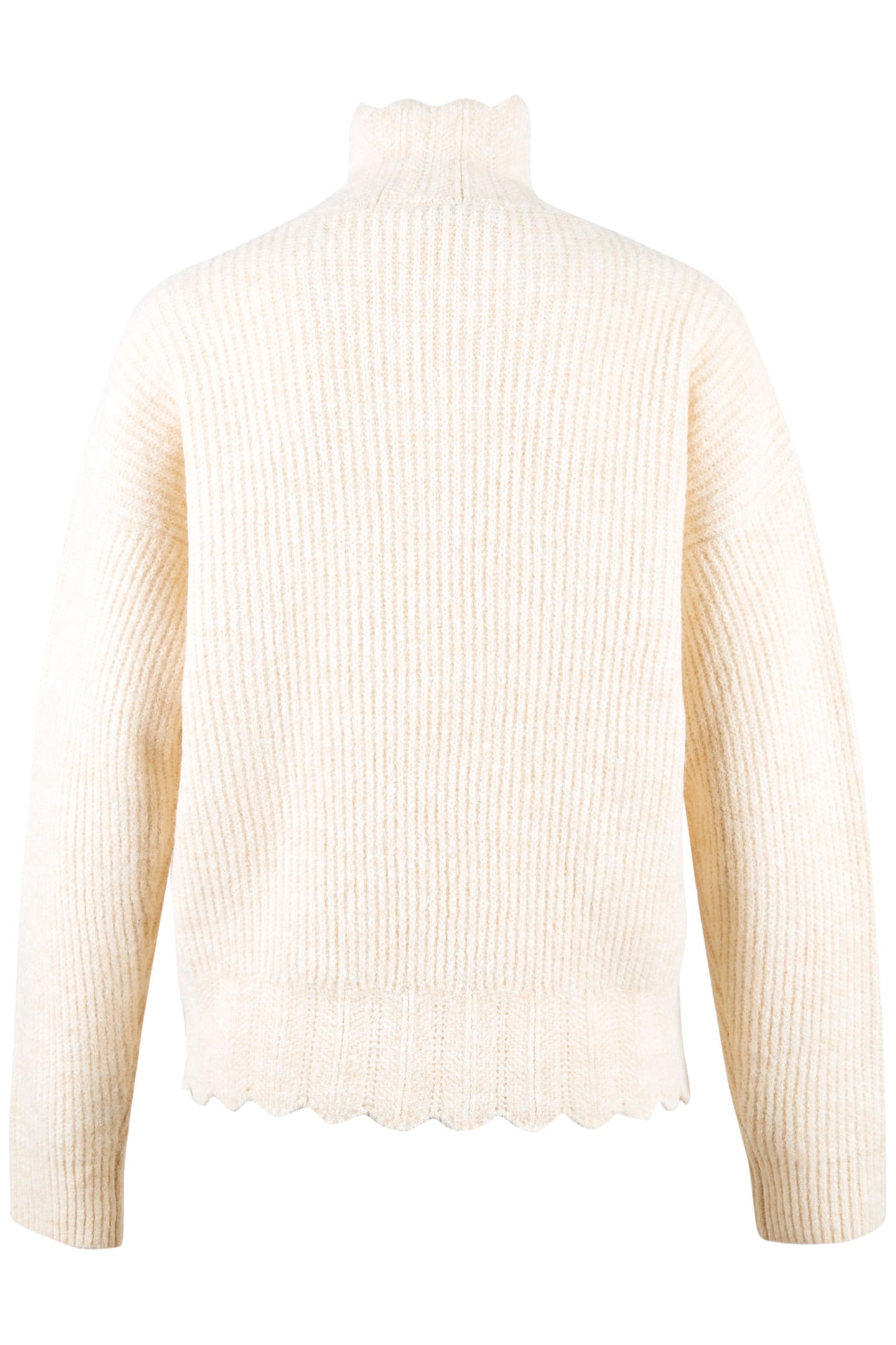 SHORT PULLOVER WITH SCALLOPED HEMS IN WHITE 3