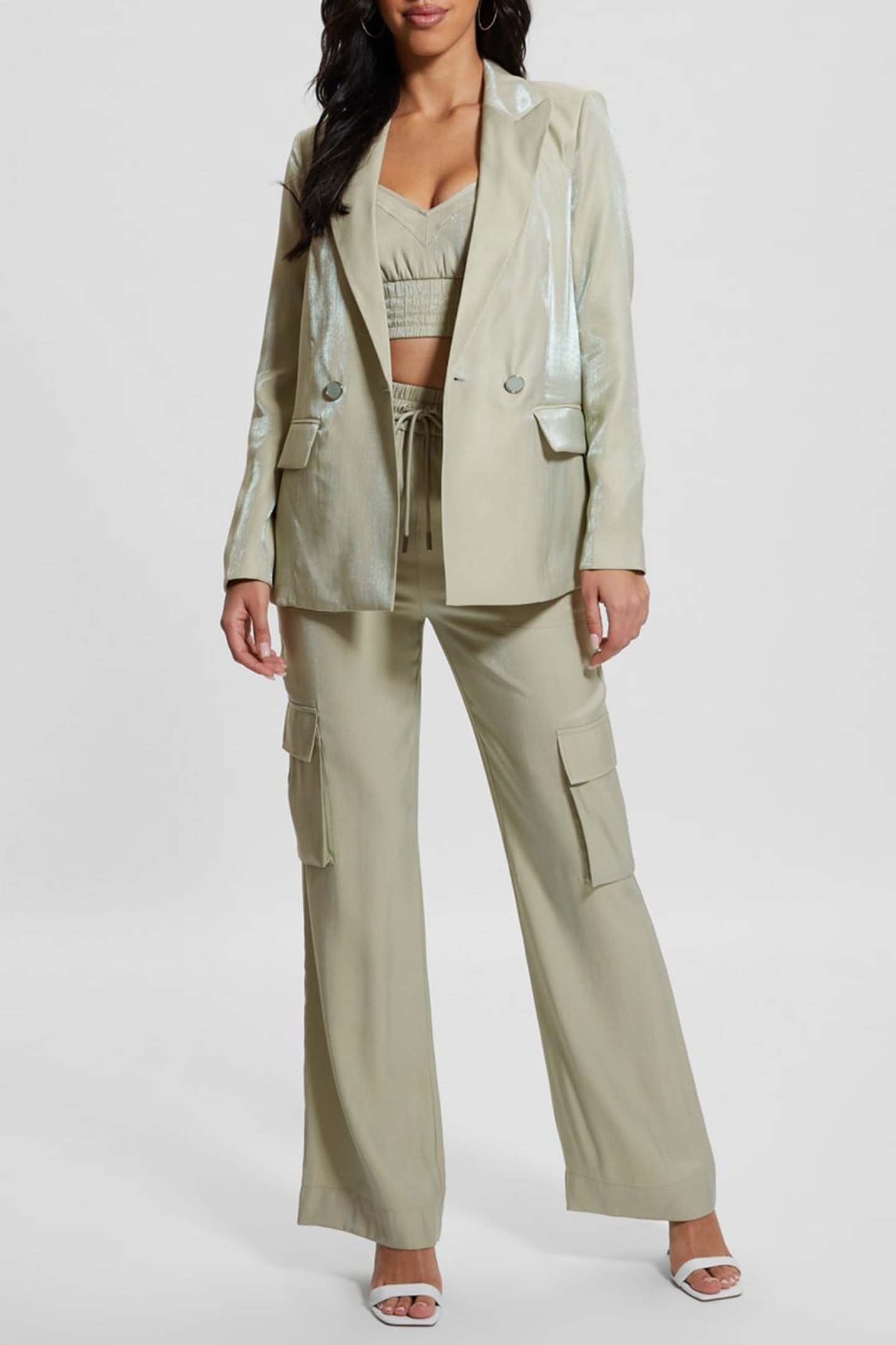 GUESS ECO ADRIANA BLAZER DUSTY FERN MULTI 4