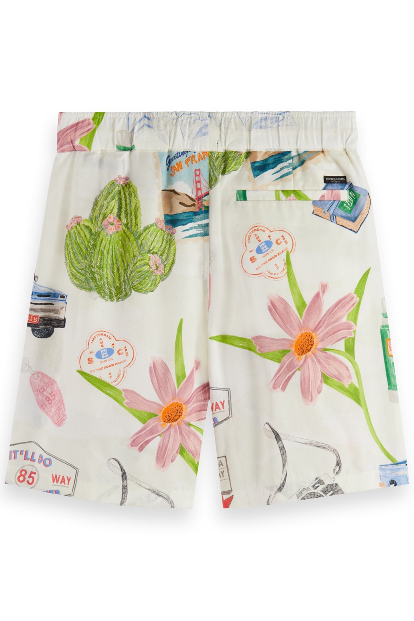 FAVE- PRINTED BERMUDA SHORT ON THE ROAD AOP 2