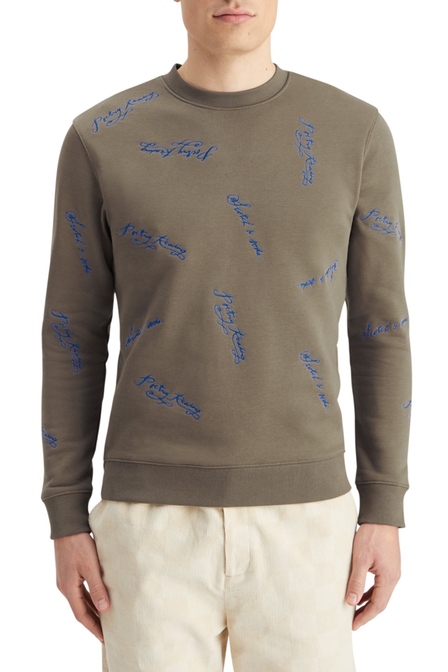 EMBROIDERED SWEATSHIRT POETRY READING AOP 1