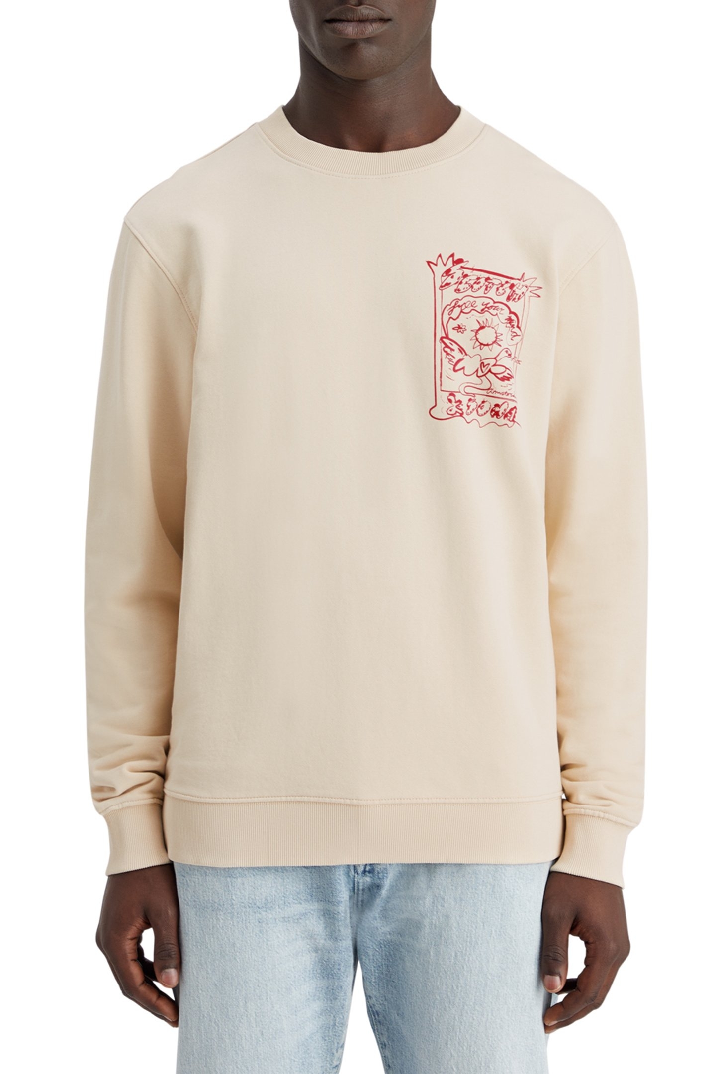 FRONT CHEST ARTWORK SWEATSHIRT PARCHMENT 1