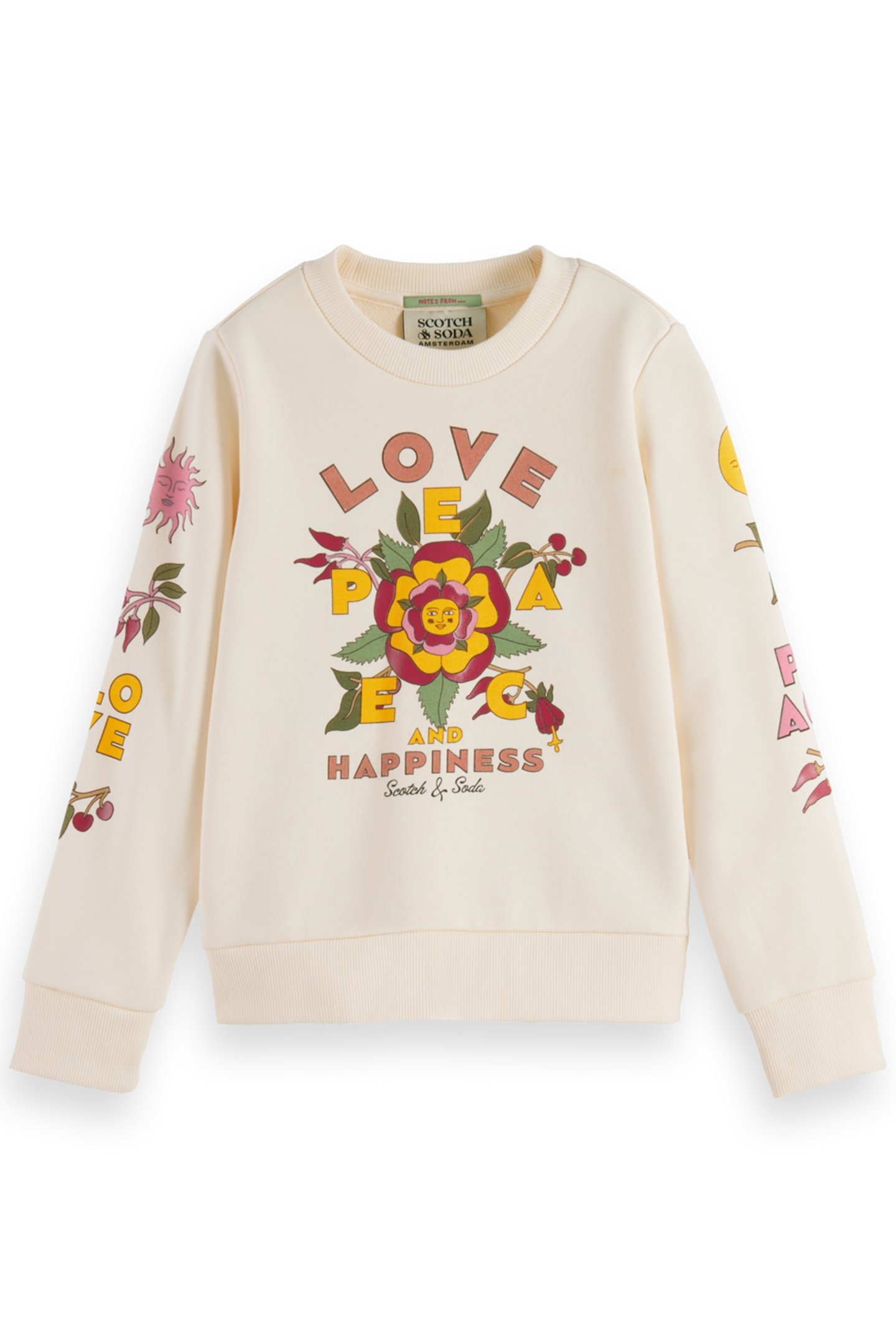 GIRL REGULAR-FIT PLACED ARTWORKS CREWNECK SOFT ICE 1