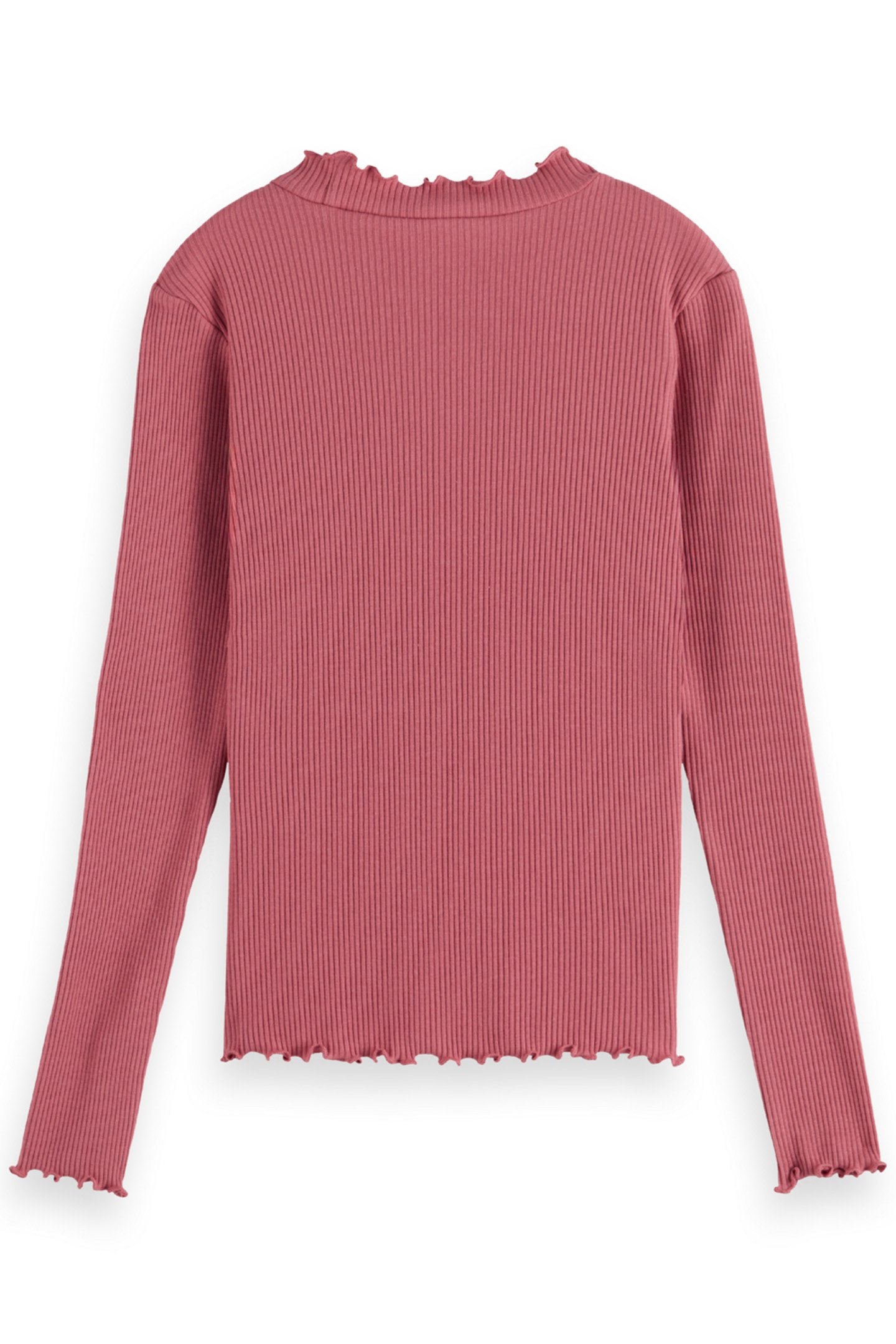 GIRL LONG-SLEEVED RIBBED T-SHIRT REUNION ROSE 2