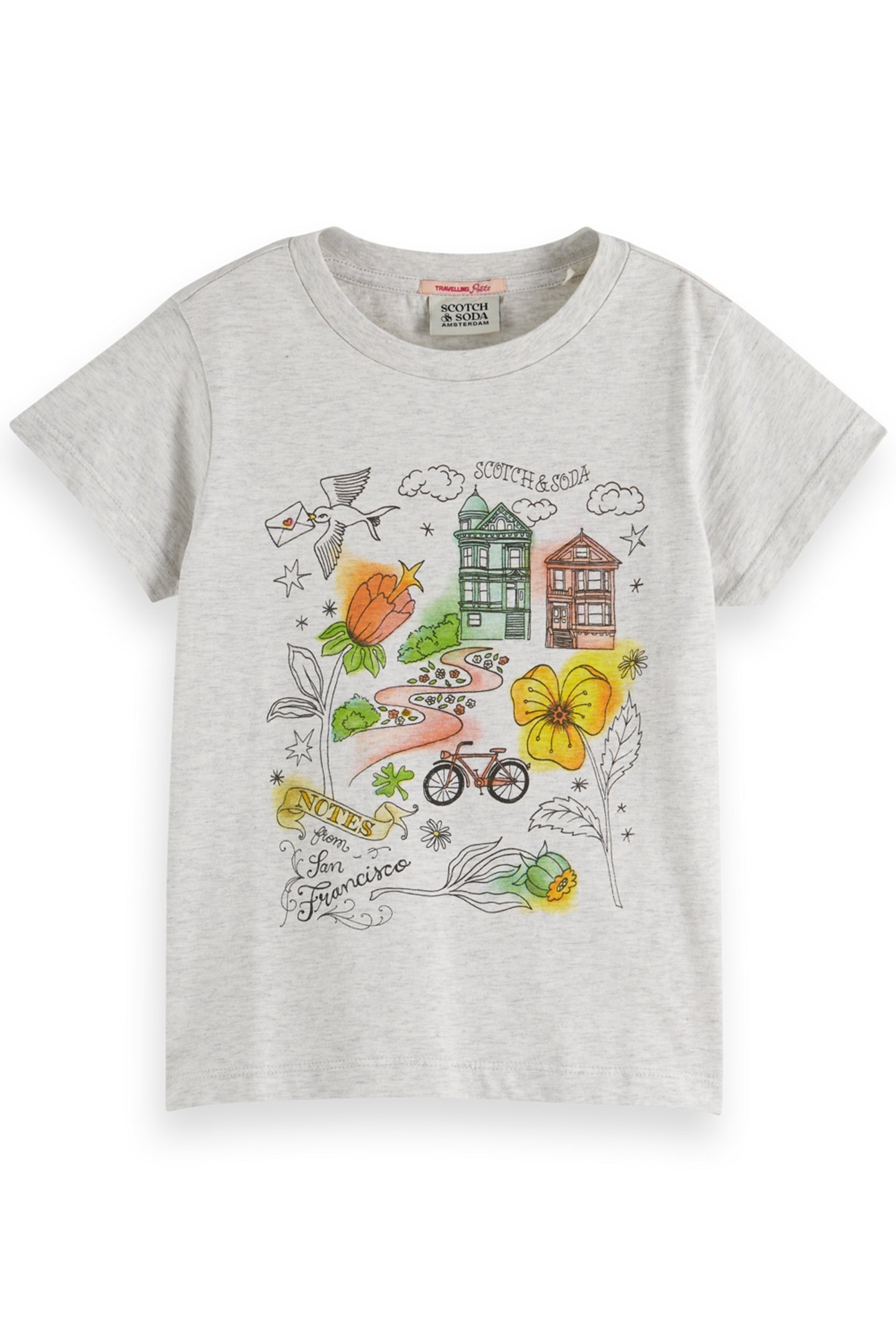 GIRL REGULAR-FIT ARTWORK T-SHIRT GREY MELANGE 1