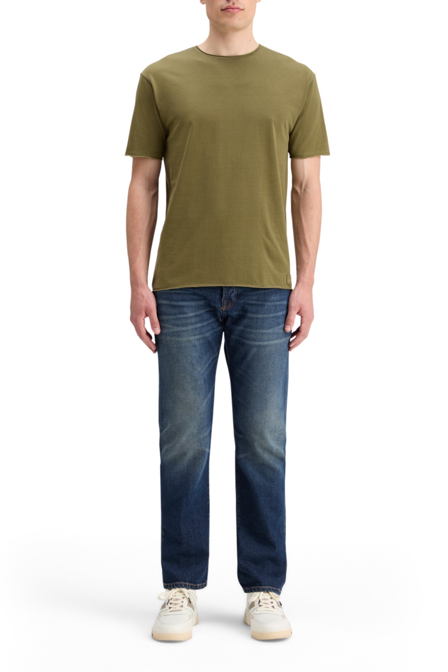 RAW EDGE GARMENT DYE T-SHIRT MOSS GREEN 3