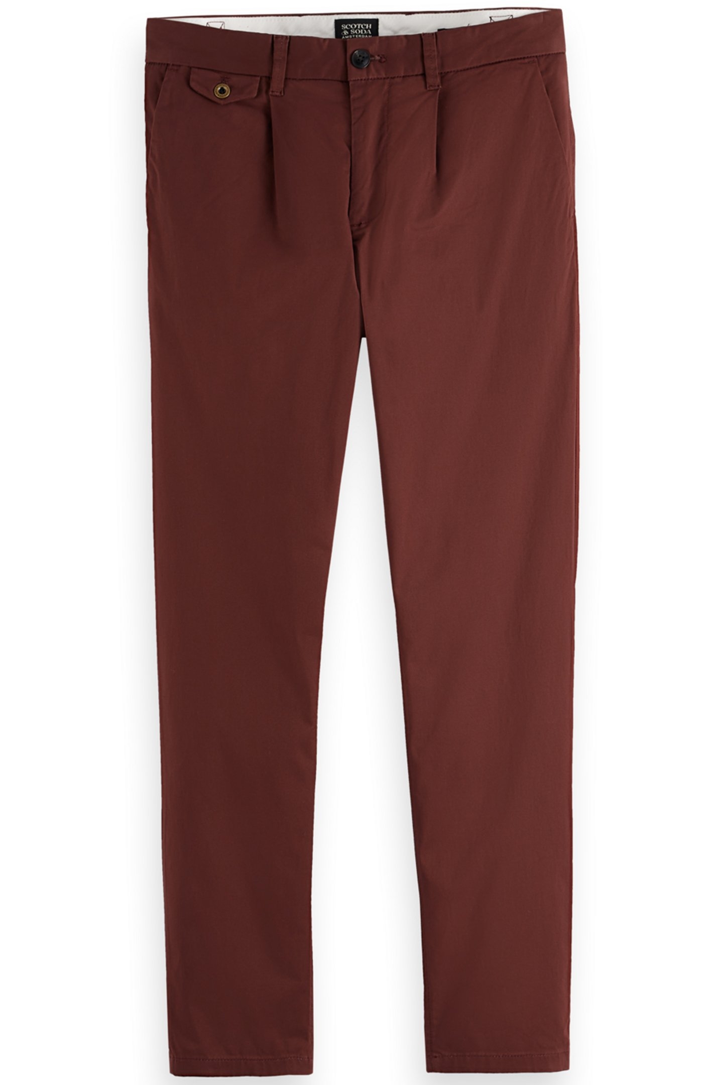 BLAKE - PLEATED SATINE CHINO RICH MAHOGANY 4