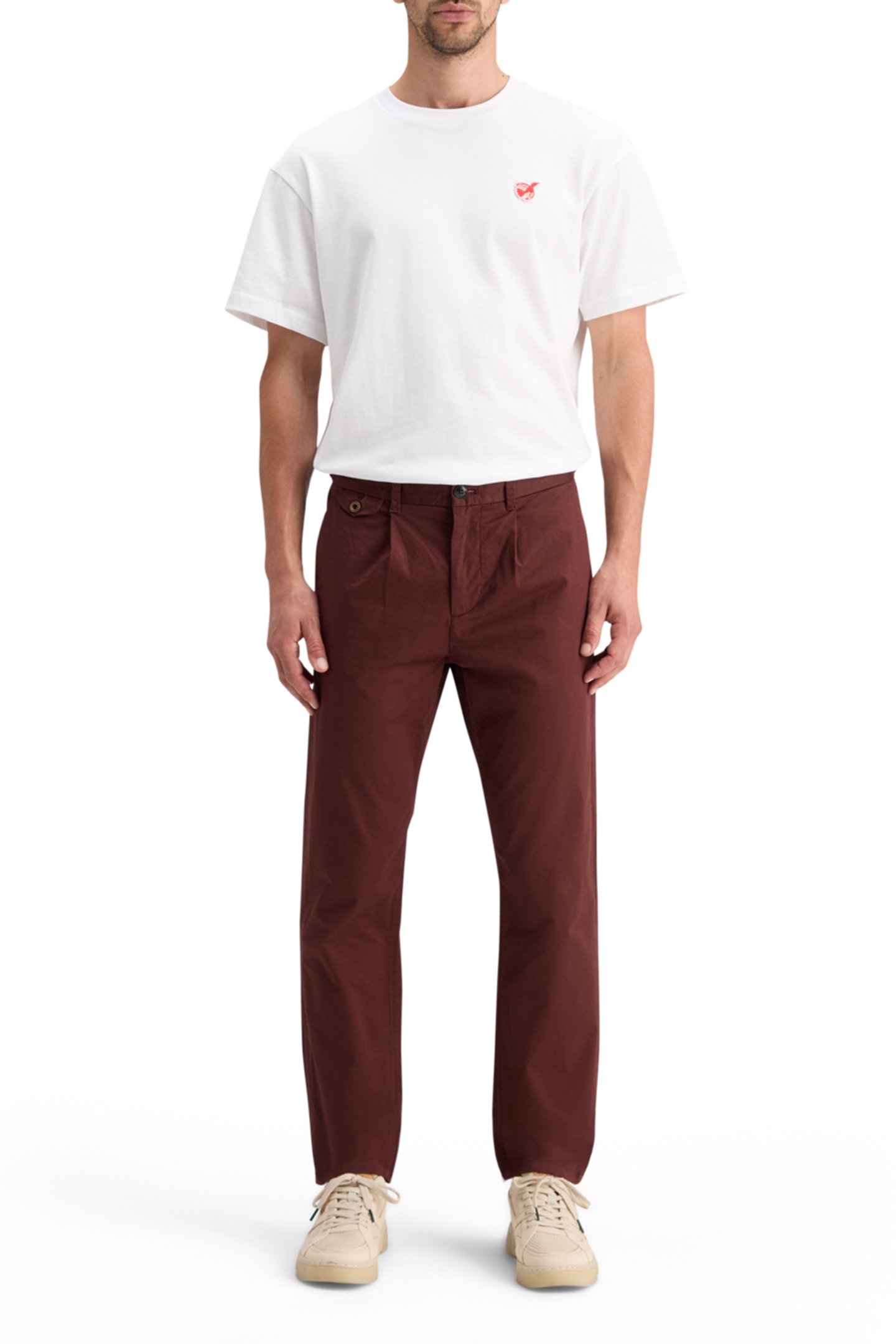 BLAKE - PLEATED SATINE CHINO RICH MAHOGANY 3