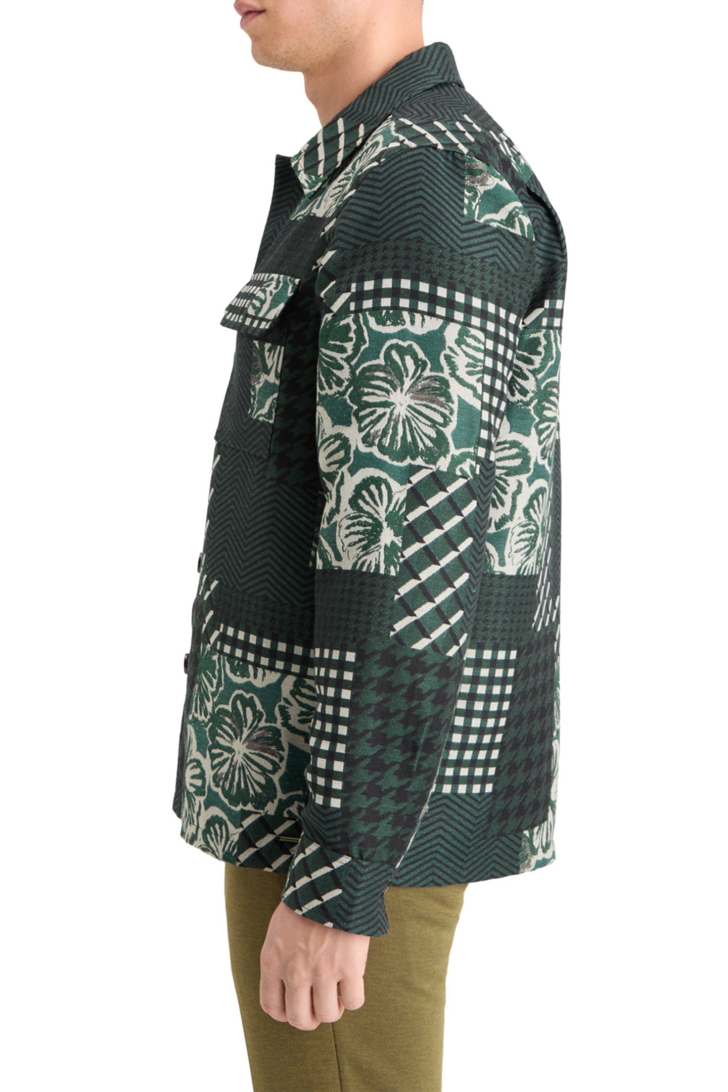 PATCHWORK JACQUARD OVERSHIRT SAN FRANCISCO FLOWER PATCHWORK 6