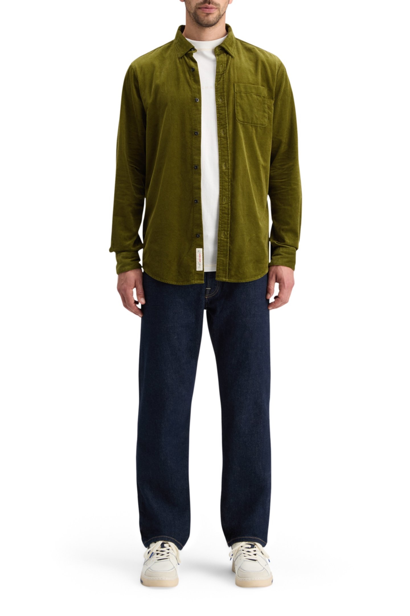 SOLID CORDUROY SHIRT MOSS GREEN 3