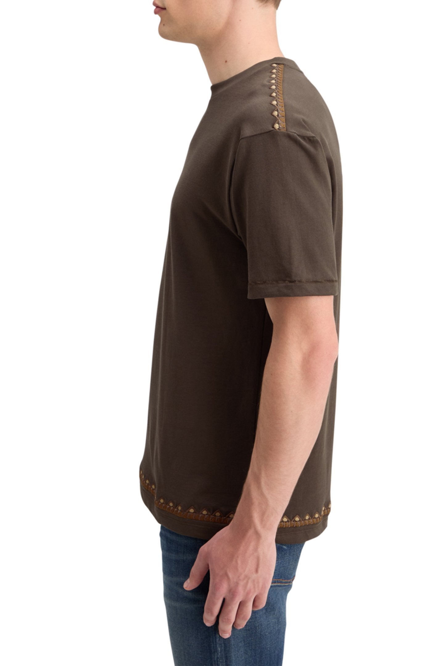 RELAXED FIT EMBROIDERY T-SHIRT COFFEE 6