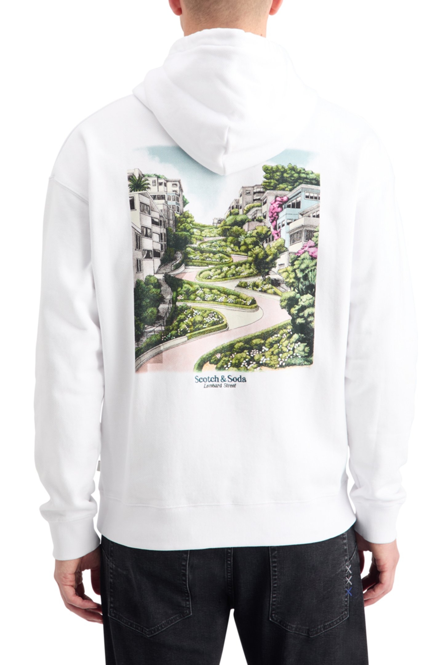 RELAXED FIT ARTWORK HOODIE WHITE 2