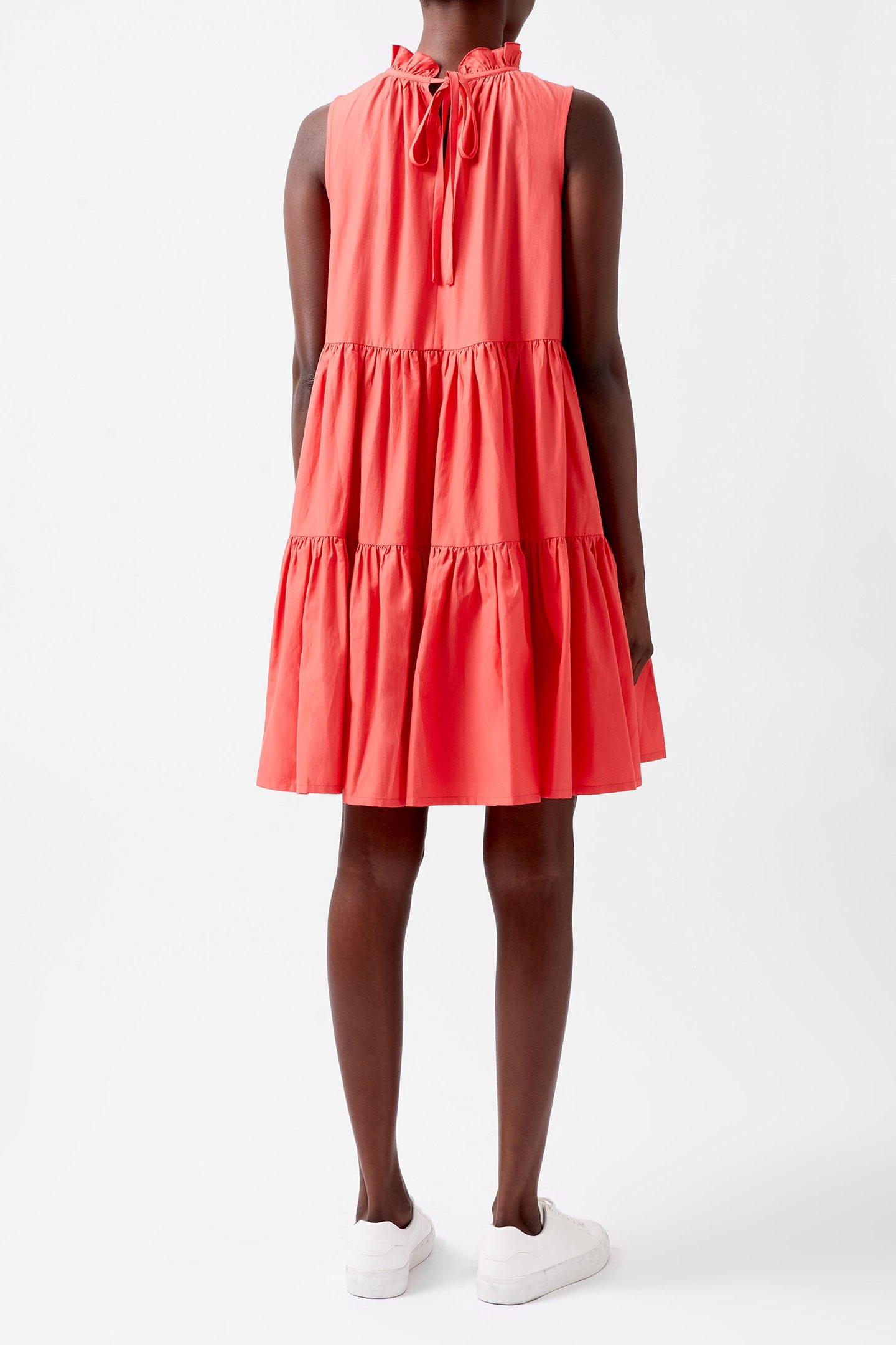 ERA POPLIN S/LESS HIGH NK DRES CAYENNE RED 3