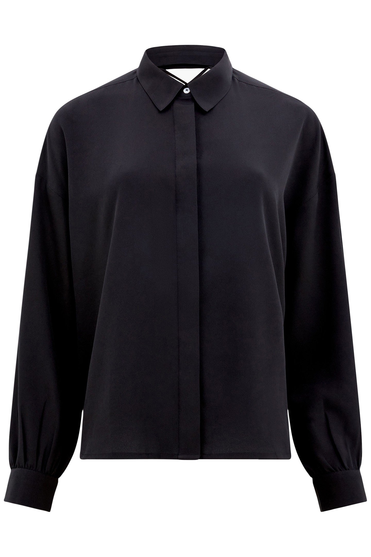 CAPRIANA CREPE TIE BACK SHIRT BLACKOUT 3