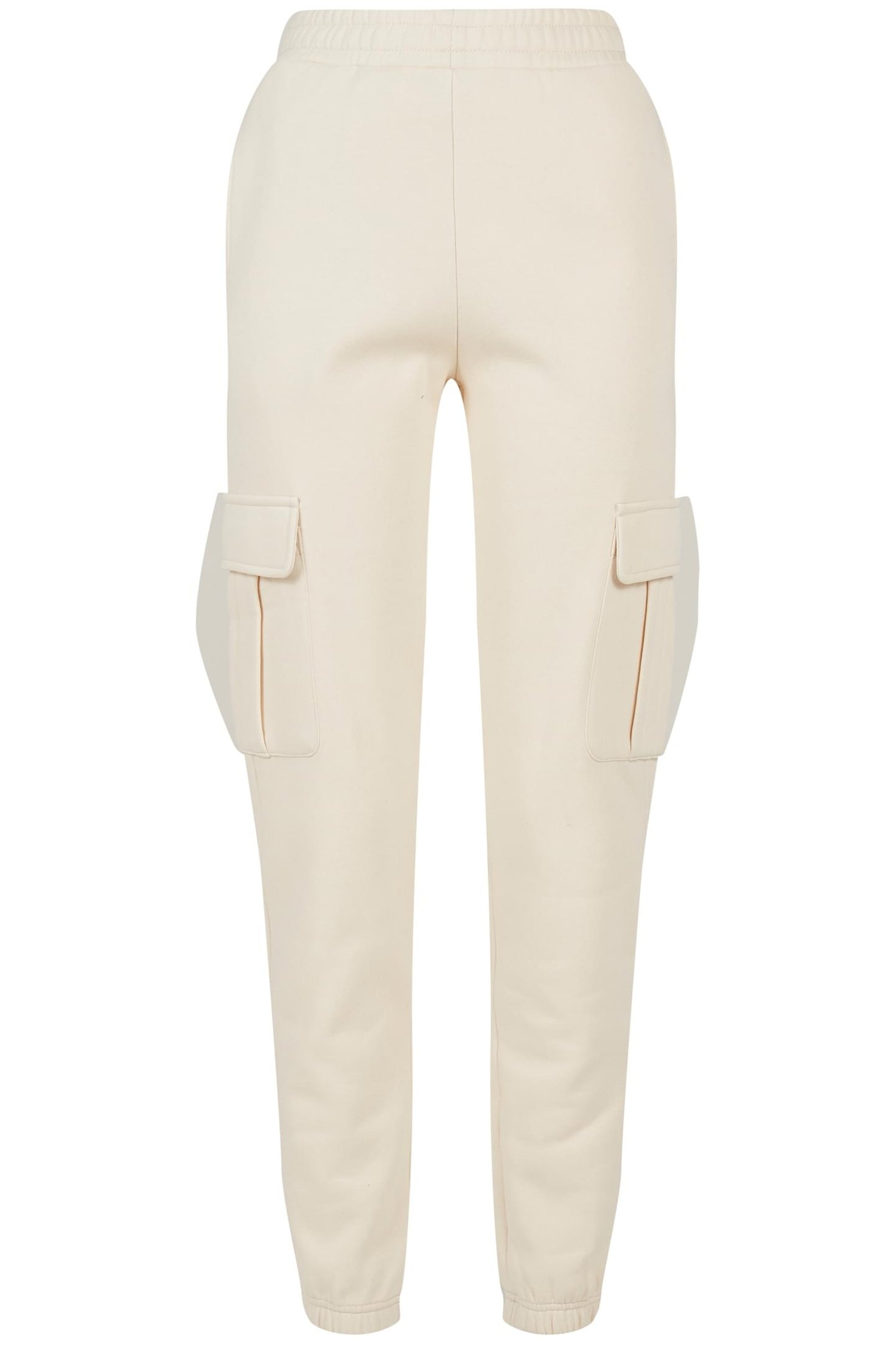 LADIES HIGH WAIST CARGO SWEAT PANTS WHITESAND 1