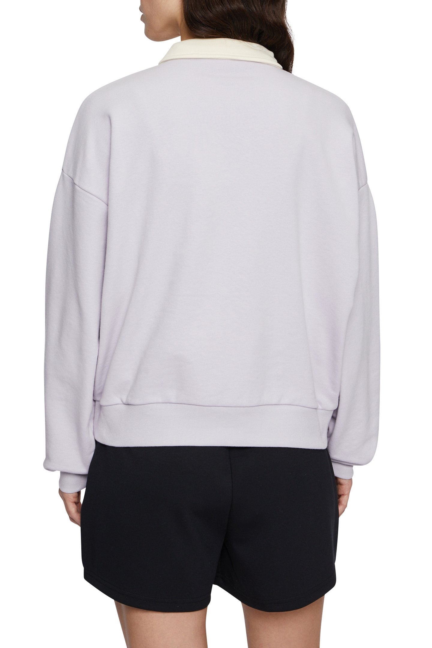 LANGOGNE OVERSIZED CROPPED POLO SWEAT THISTLE-ANTIQUE WHITE 2