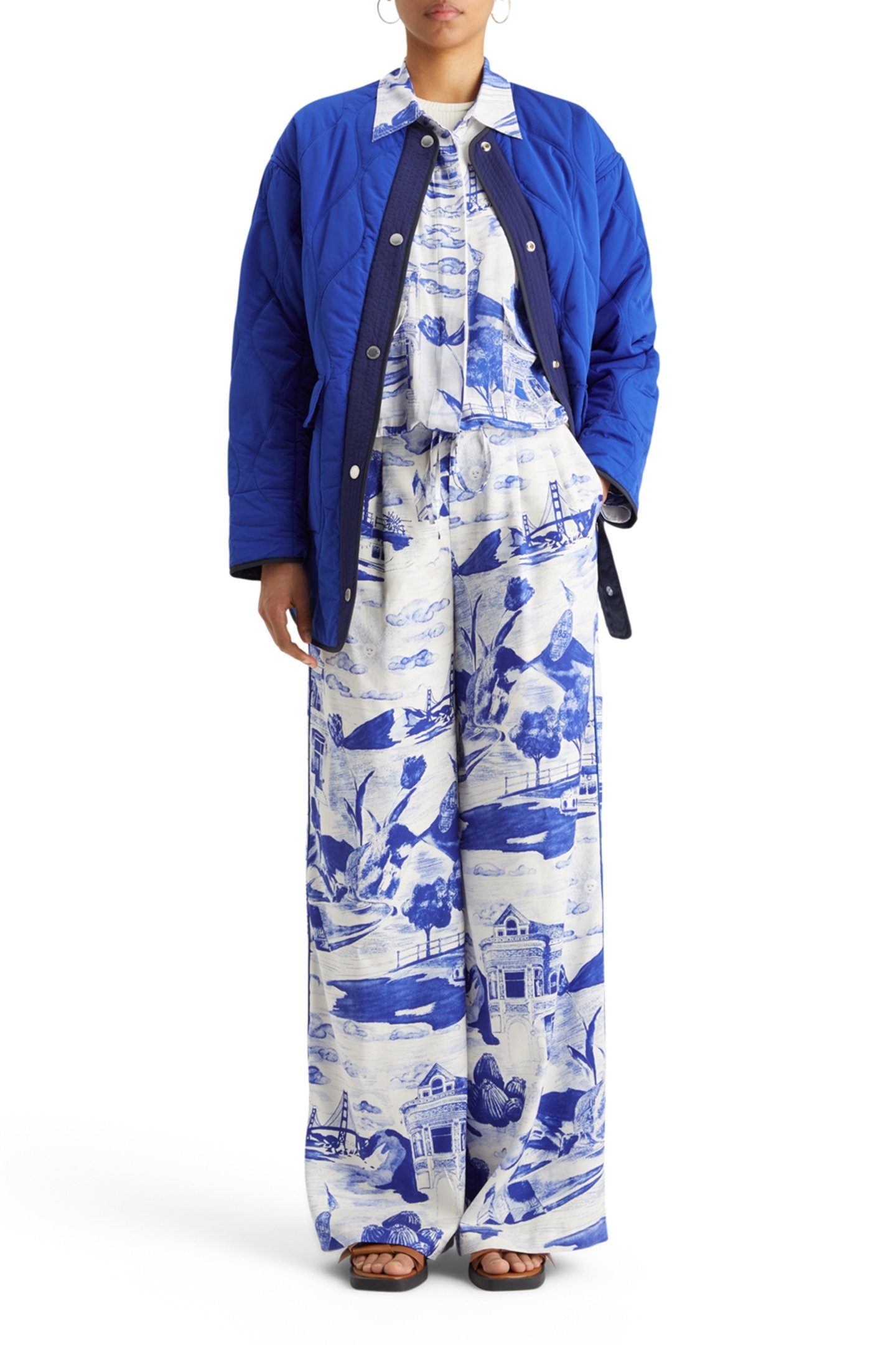 OVERSIZED ONION QUILT LINER JACKET ELECTRIC BLUE 3