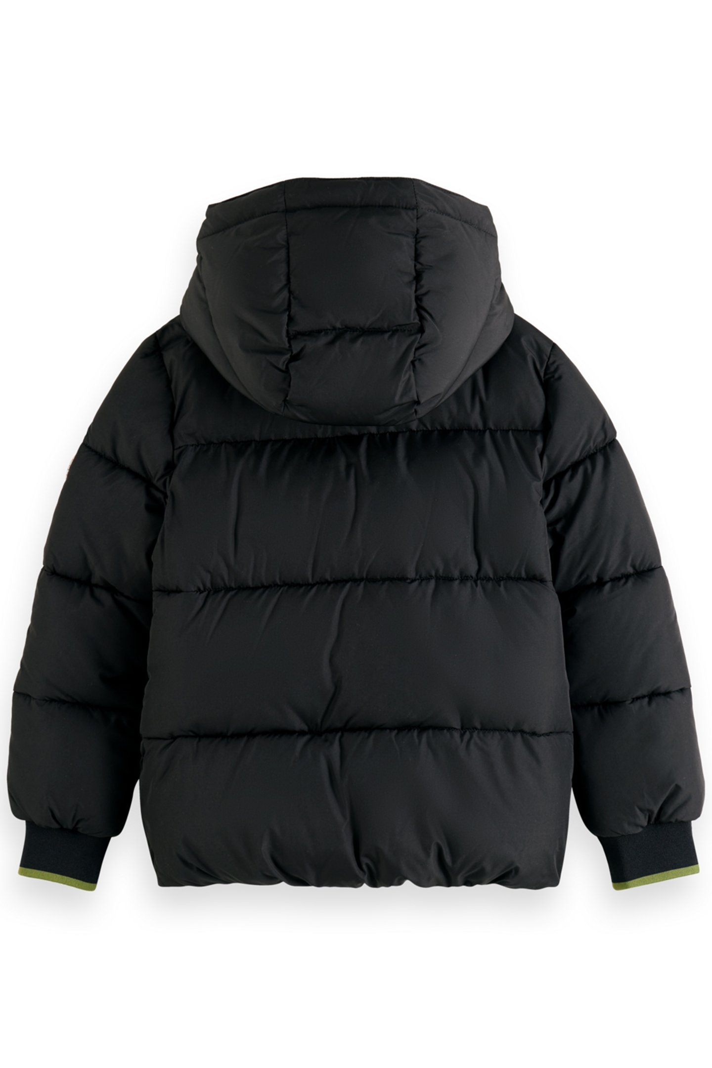 BOY WATER REPELLENT HOODED PUFFER JACKET BLACK 2