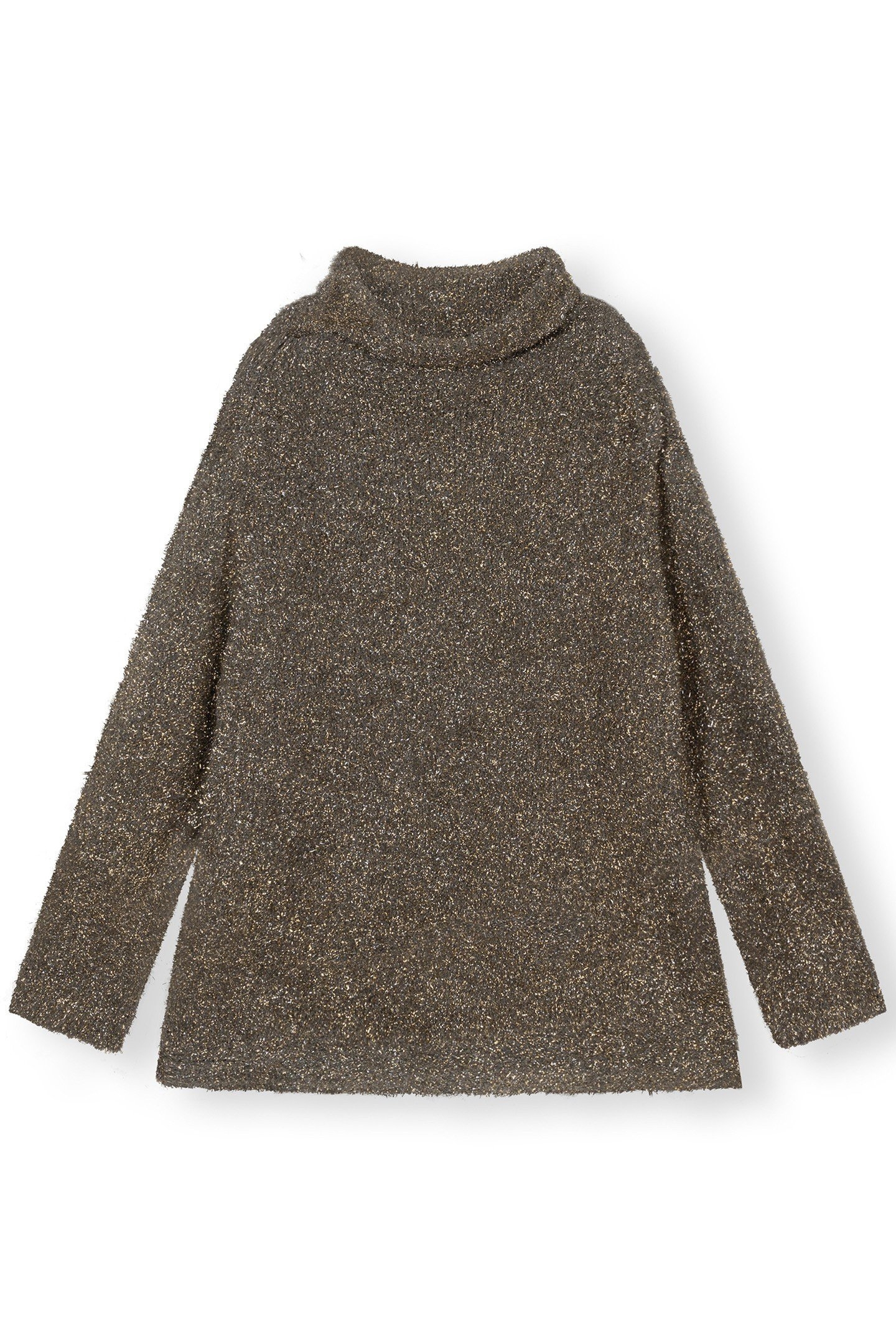 OVERSIZED TURTLENECK SWEATER LUREX GOLD 3