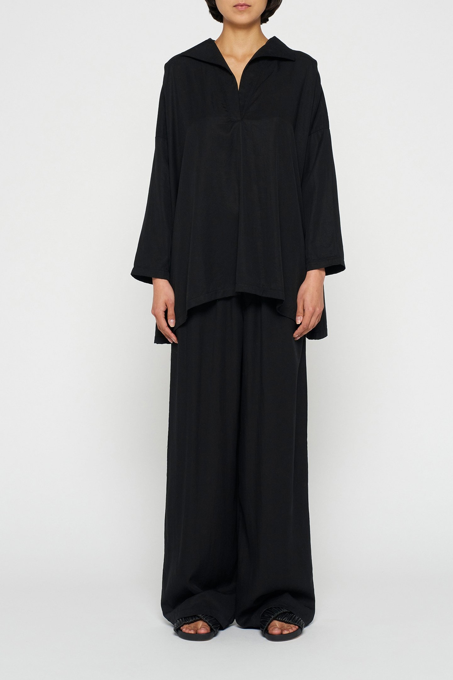 FLOWY WOVEN PANTS BLACK 2