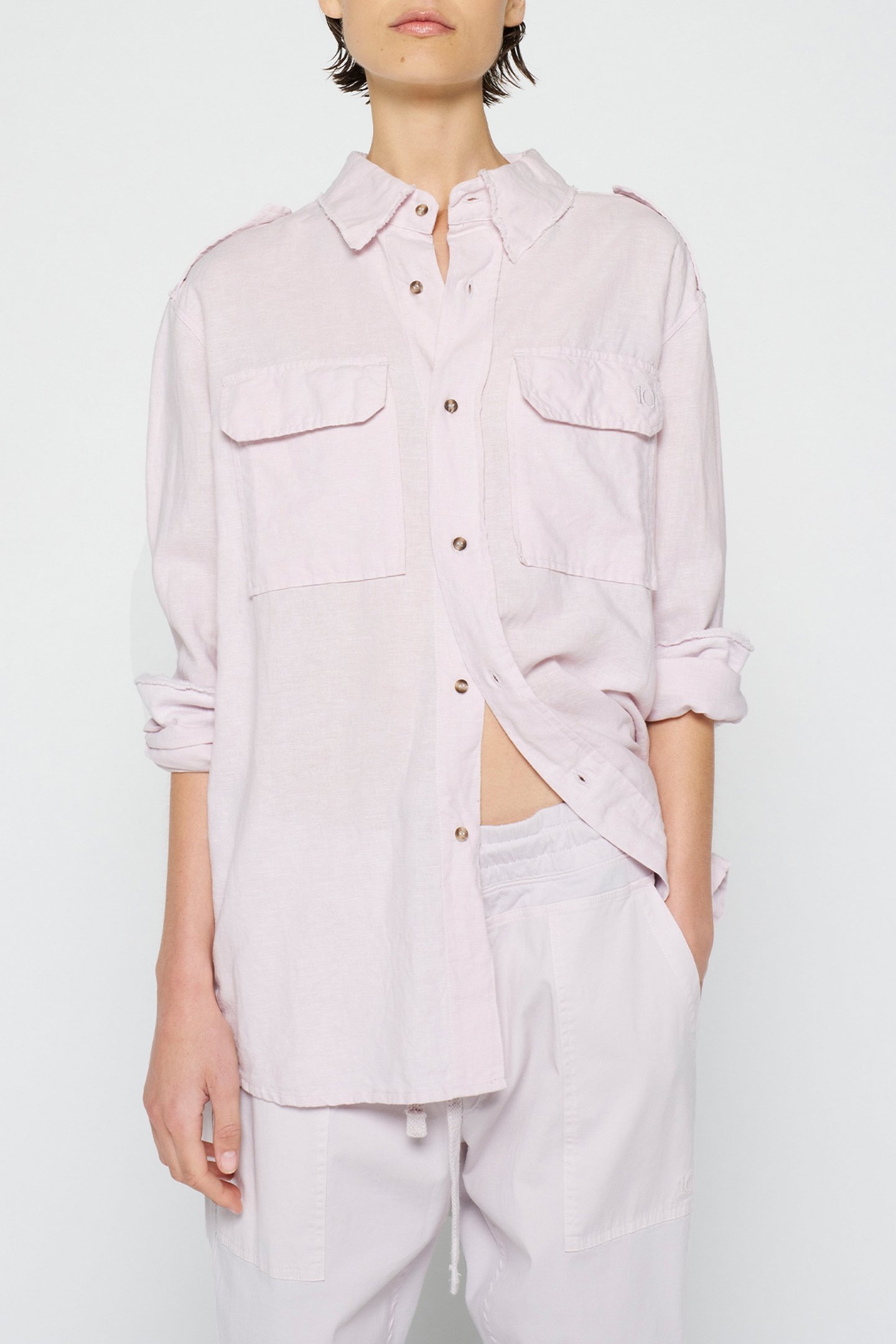 WASHED LINEN SHIRT PALE LILAC 1