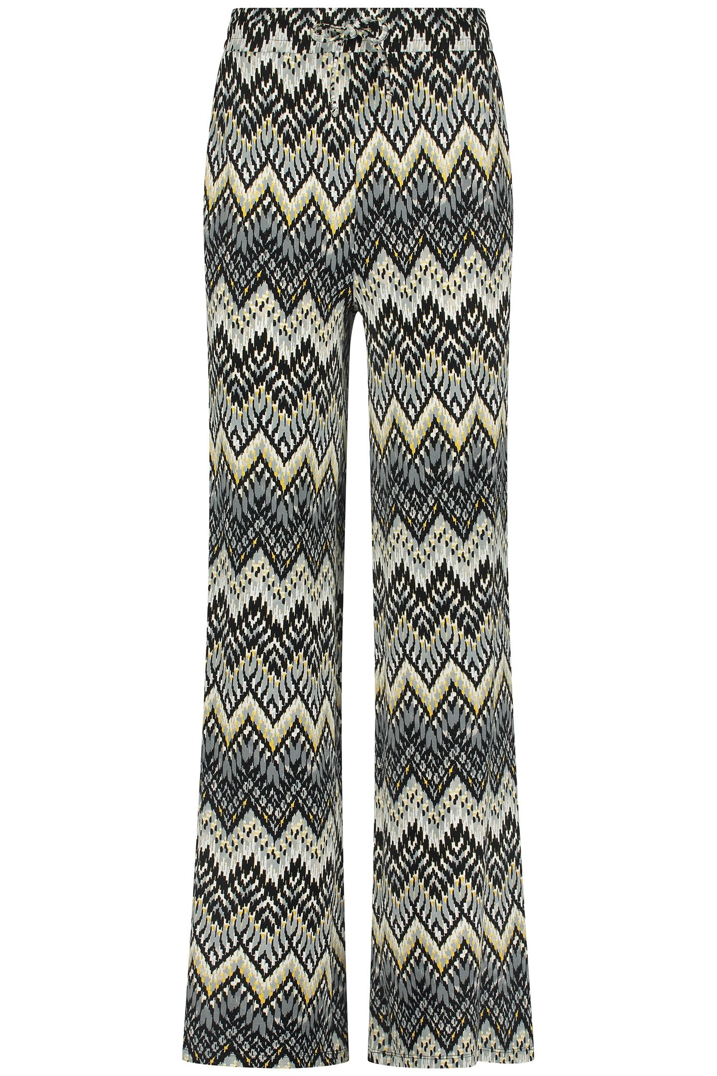 TROUSERS FLAME STITCH PRINT GREYS 1