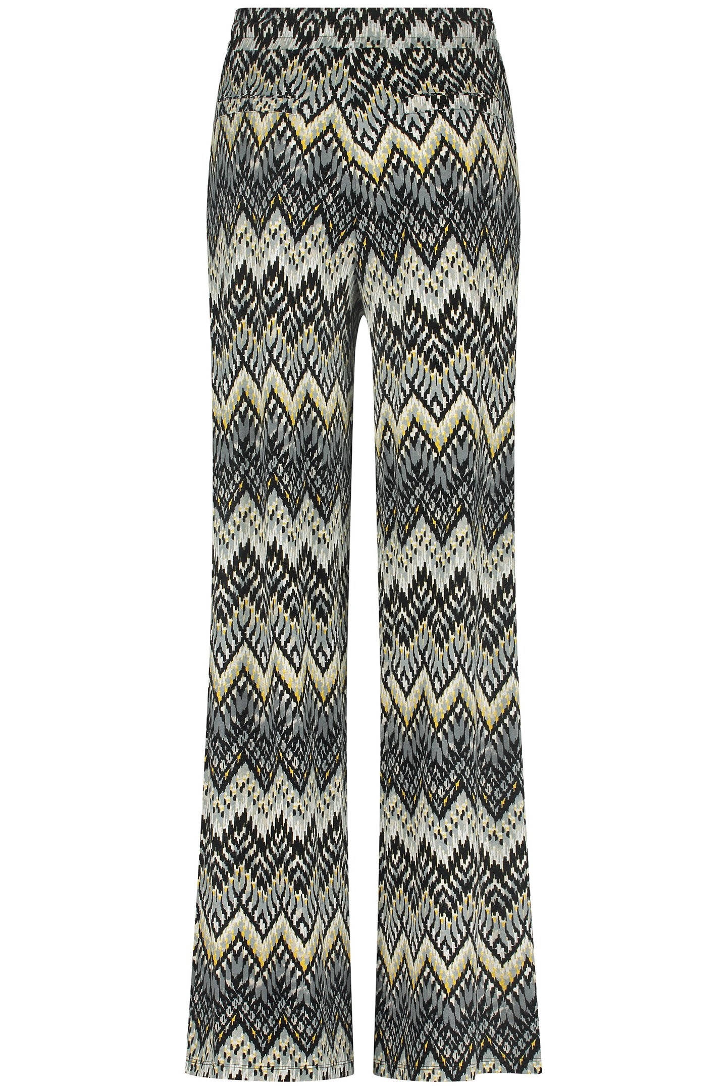 TROUSERS FLAME STITCH PRINT GREYS 2