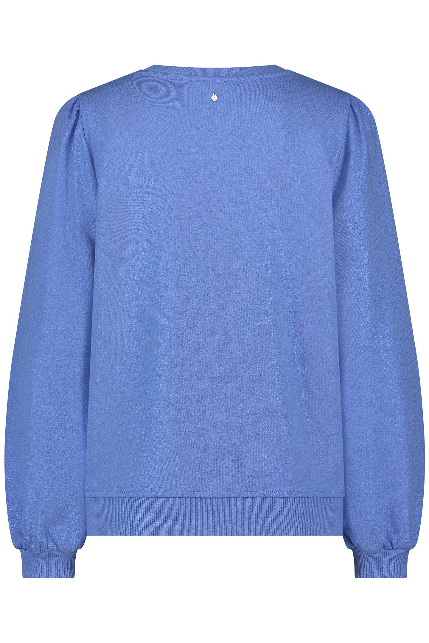 SWEATER PUFF SHOULDER METALLIC MID BLUE 2