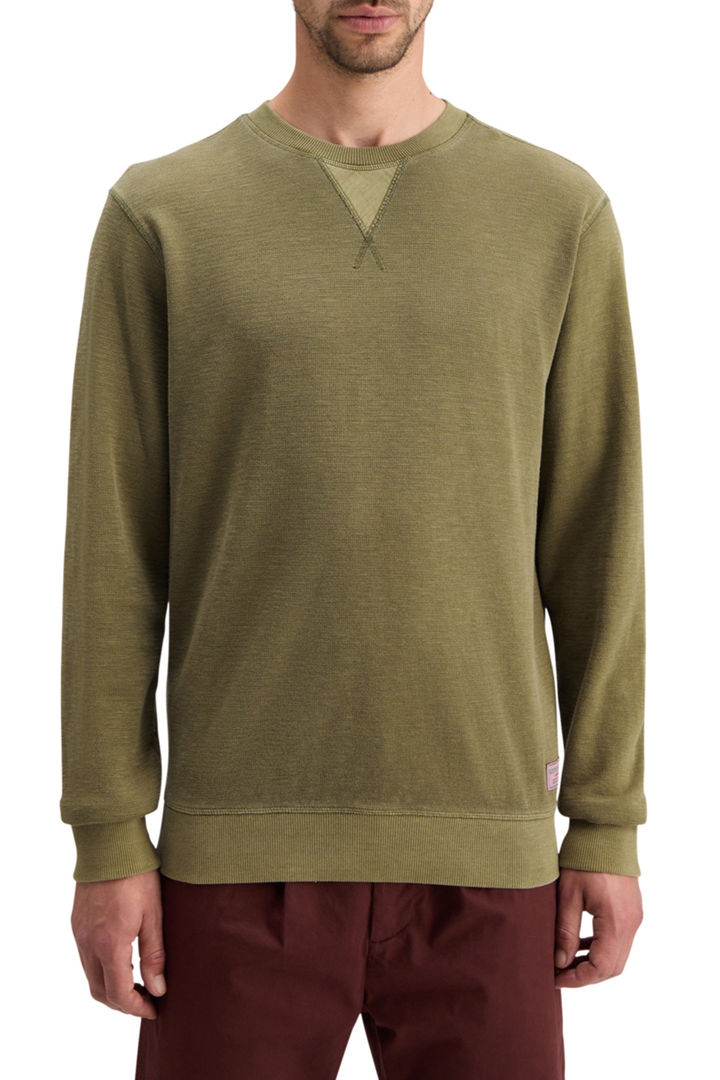 GARMENT DYED STRUCTURED SWEATSHIRT MOSS GREEN 1