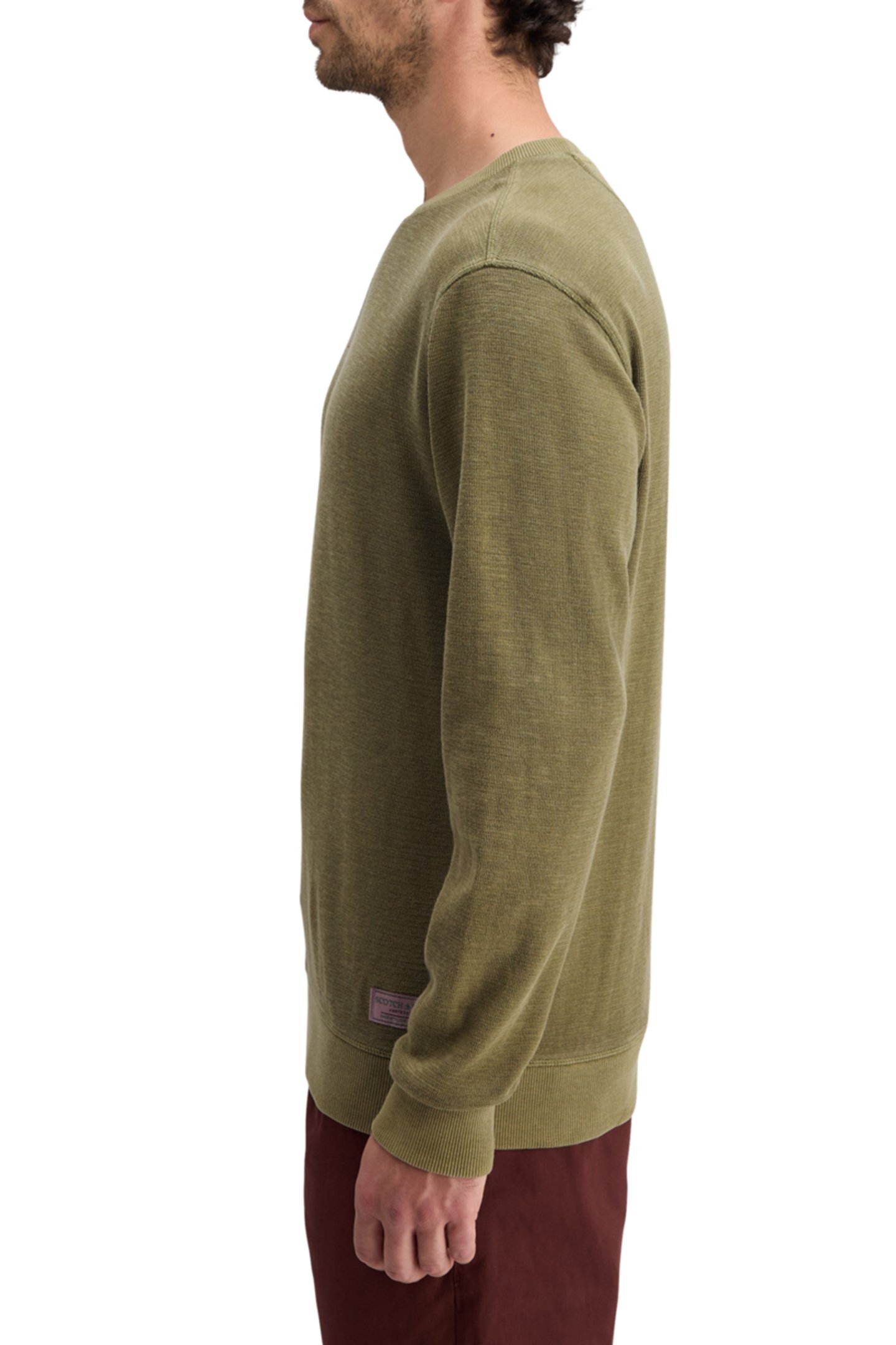 GARMENT DYED STRUCTURED SWEATSHIRT MOSS GREEN 6