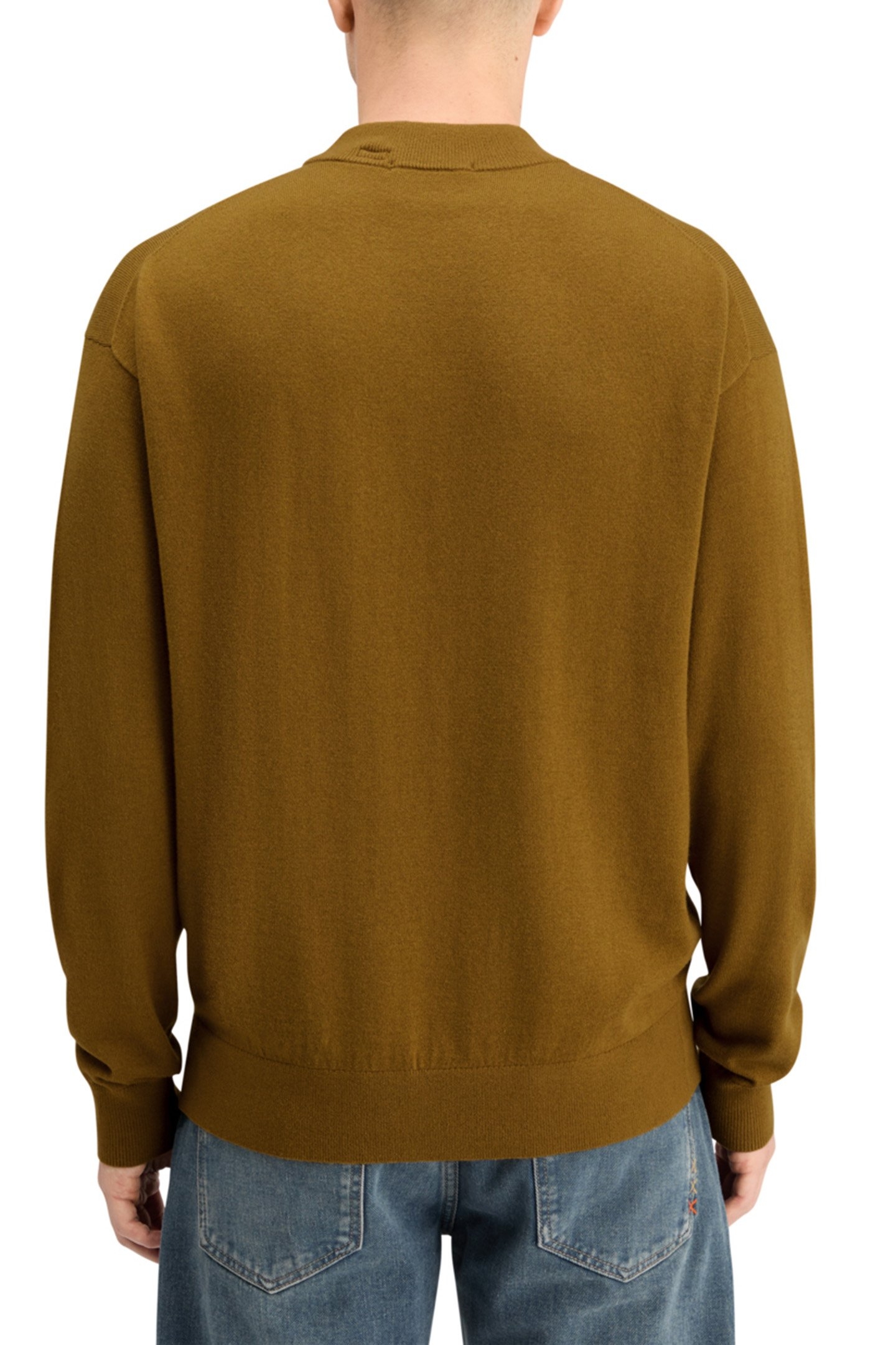 ESSENTIAL DROPPED SHOULDER MOCK NECK SWEATER GOLDEN RUST 2