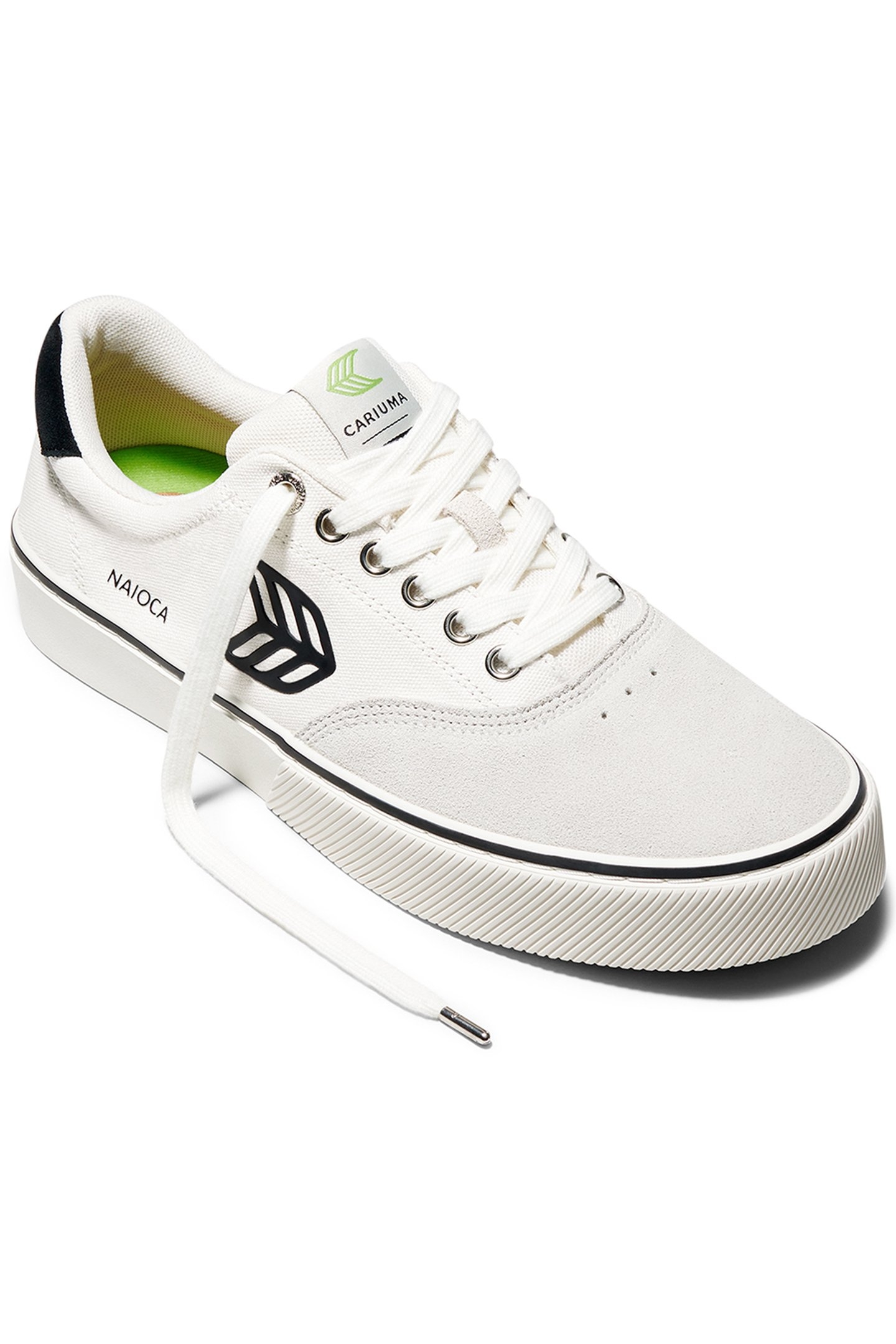 NAIOCA PRO VINTAGE WHITE SUEDE OFF-WHITE CANVAS BLACK LOGO S 2