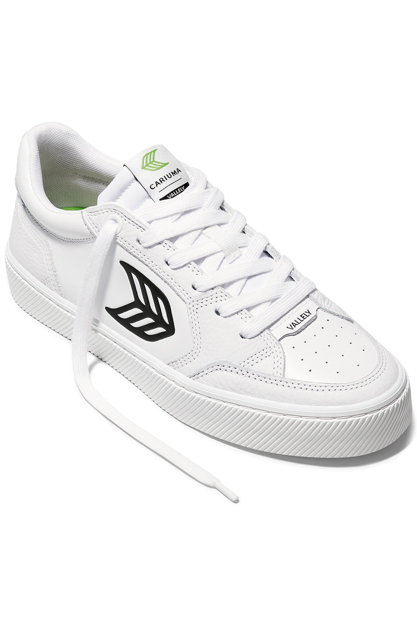 VALLELY WHITE LEATHER BLACK LOGO SNEAKER 2