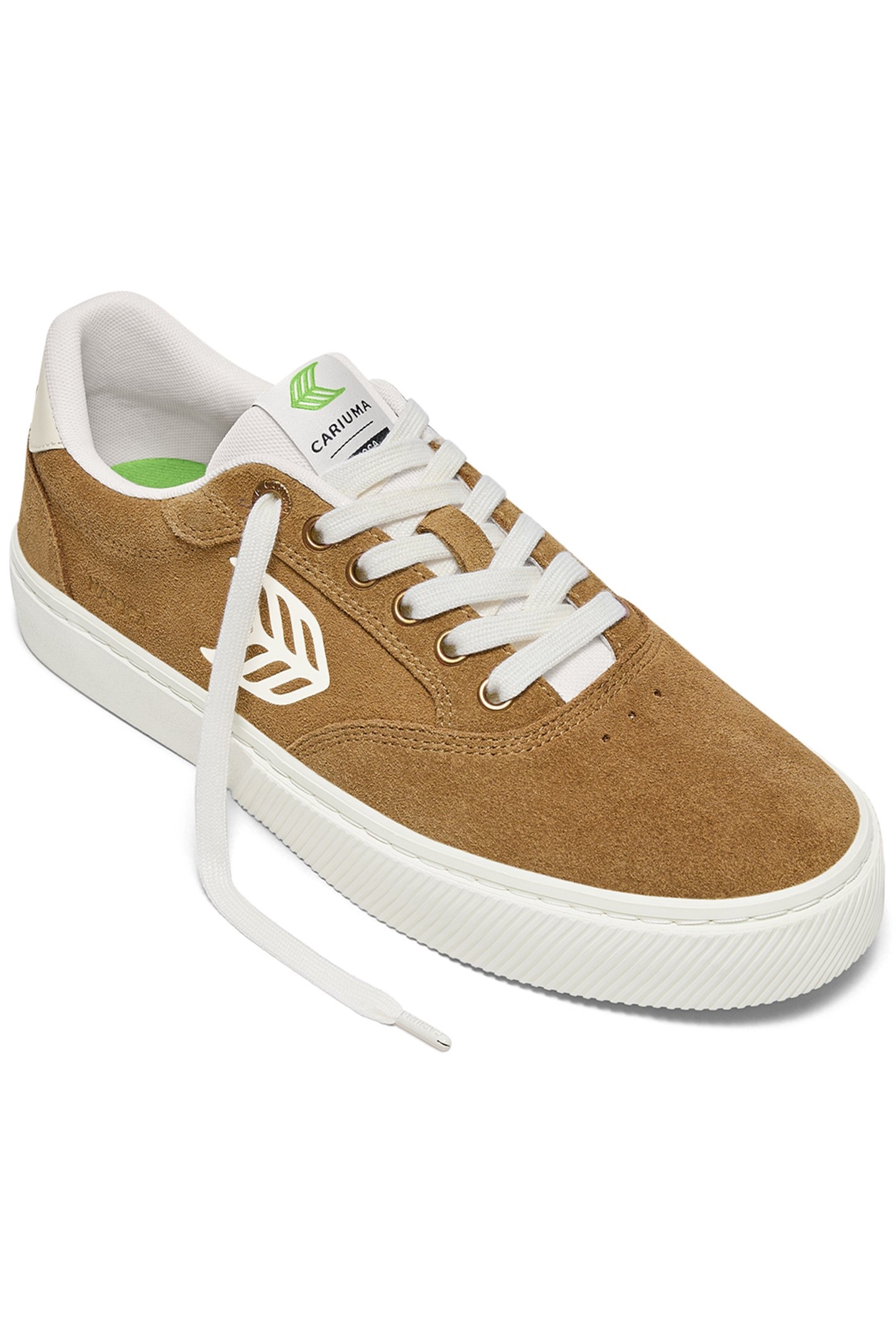 NAIOCA CAMEL SUEDE IVORY LOGO SNEAKER 2