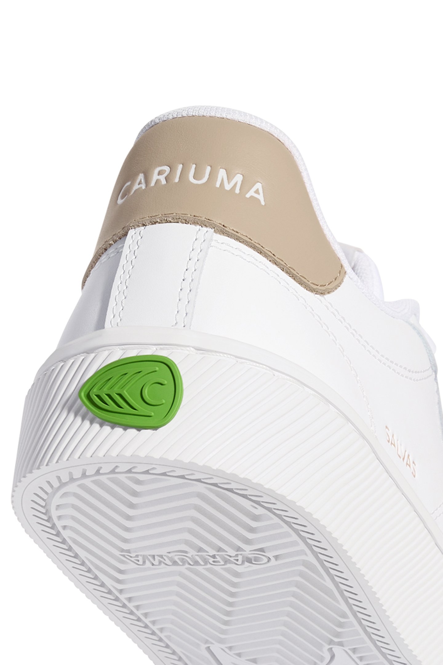 SALVAS WHITE LEATHER SHIFTING SAND LOGO SNEAKER 6