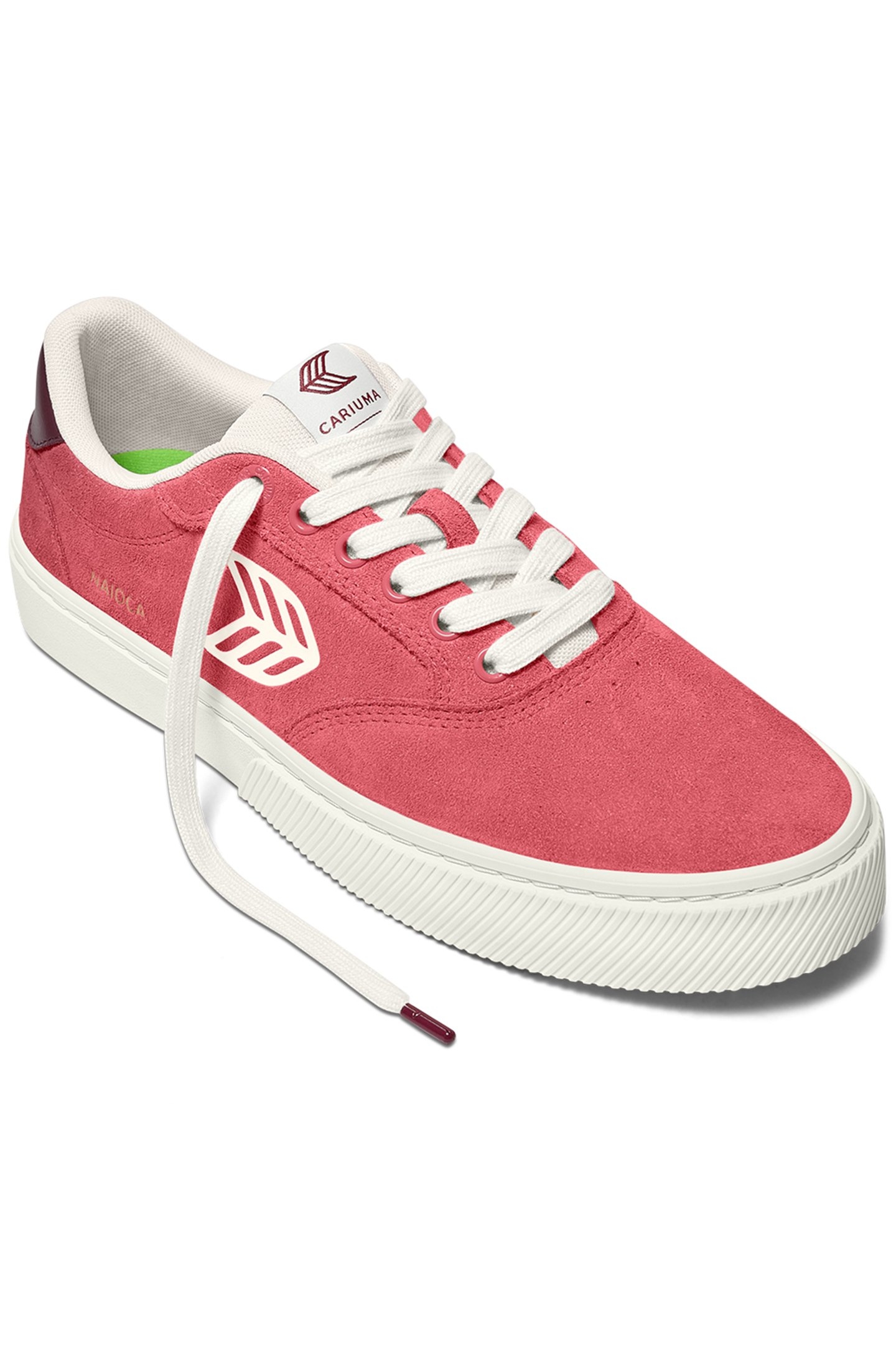 NAIOCA WATERMELON SUEDE IVORY LOGO RUBY WINE SNEAKER 2